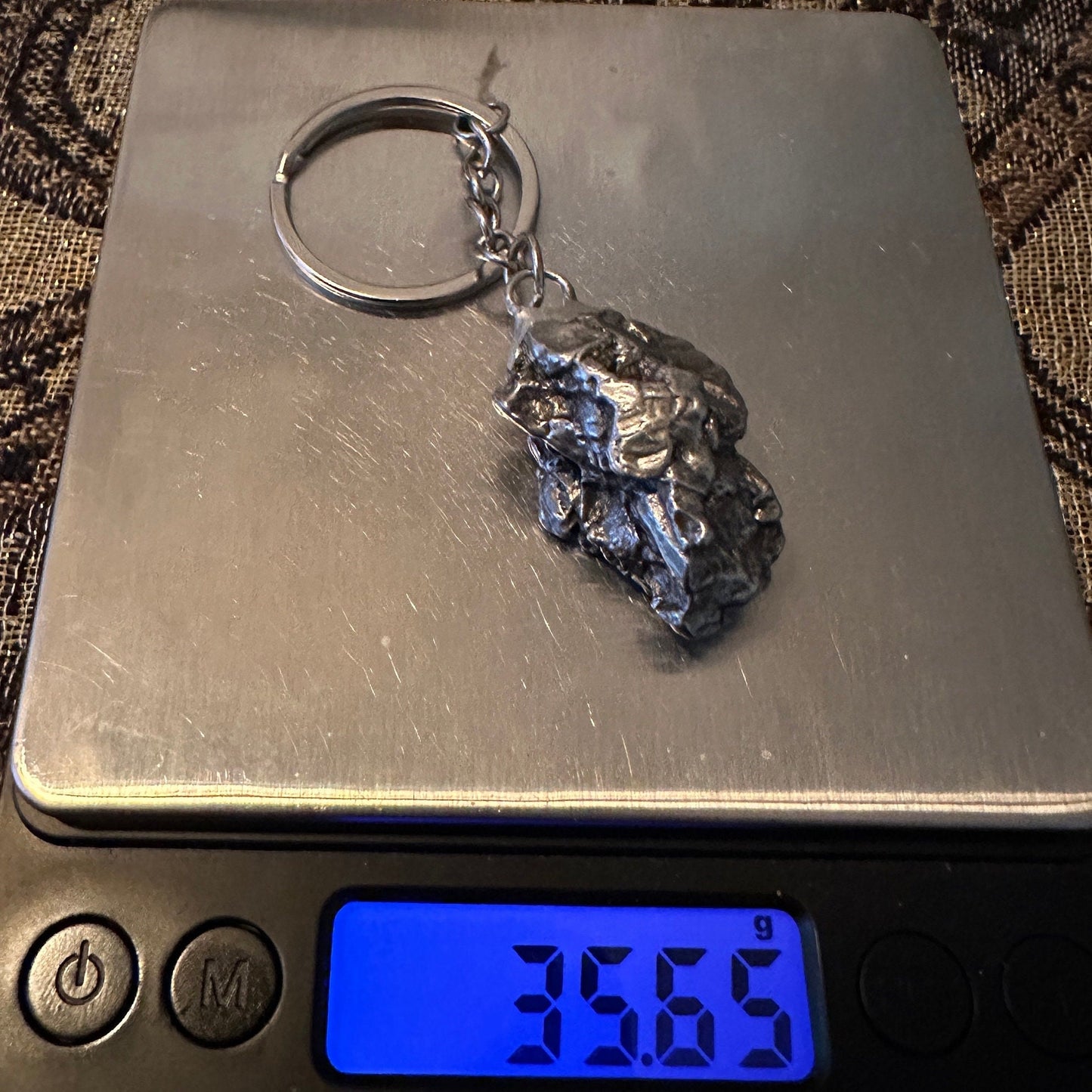 Rare Genuine Meteorite Campo del Cielo Keychain 35.65 grams, Beautiful and unique meteorite formation, Astronomy Gift, Space Gift