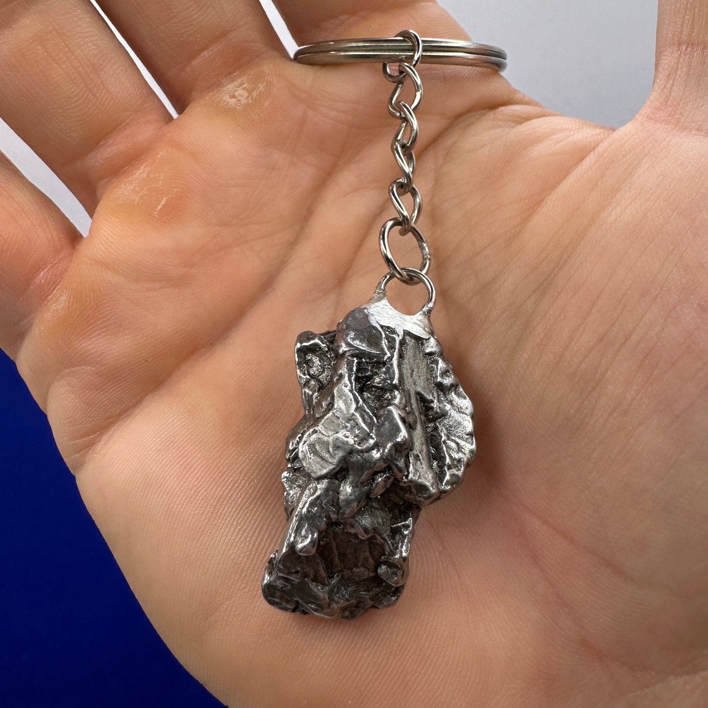 Rare Genuine Meteorite Campo del Cielo Keychain 35.65 grams, Beautiful and unique meteorite formation, Astronomy Gift, Space Gift