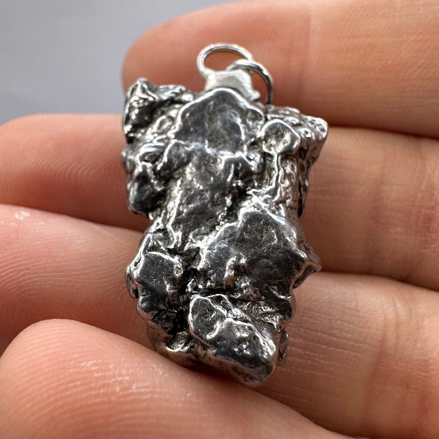 Beautiful Meteorite Campo del Cielo Pendant 18.34 Grams, Astronomy Gift, Authentic Meteorite, Meteorite Jewelry, Meteorite Pendant, COA