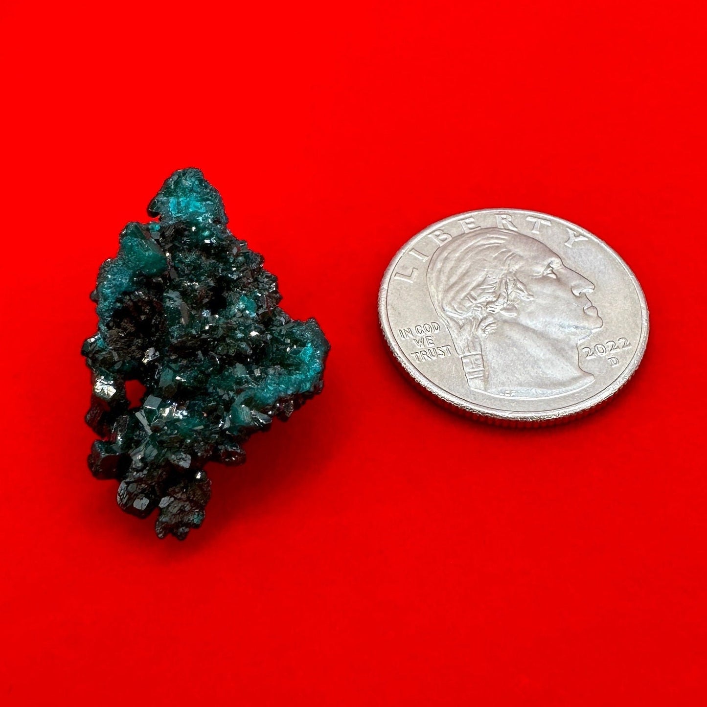 Dioptase, Dioptase Crystal, Deep Emerald Green Color, Authentic, Congo, Reiki, Heart Chakra, Compassion, Financial Abundance, 7.27 grams