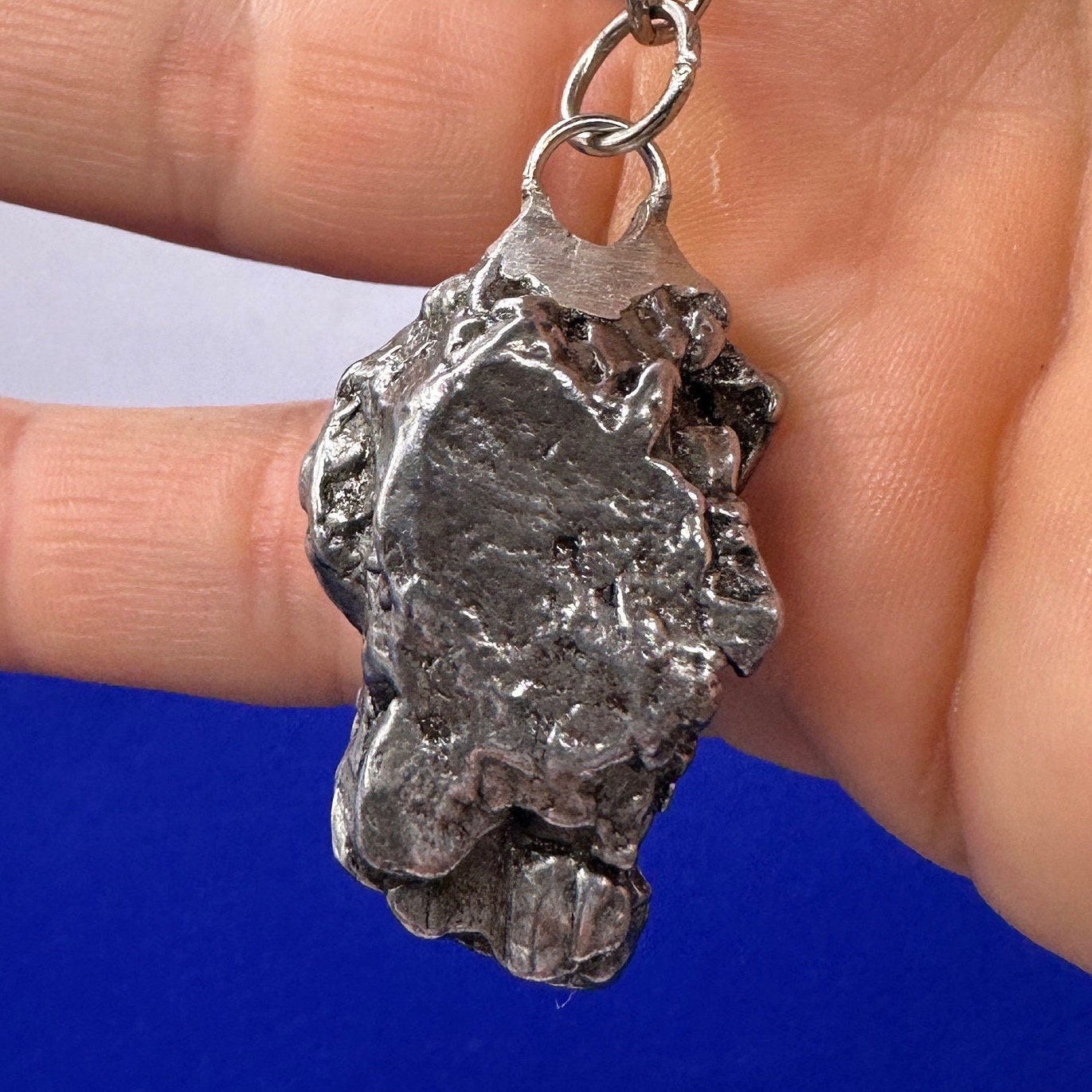 Rare Genuine Meteorite Campo del Cielo Keychain 35.65 grams, Beautiful and unique meteorite formation, Astronomy Gift, Space Gift