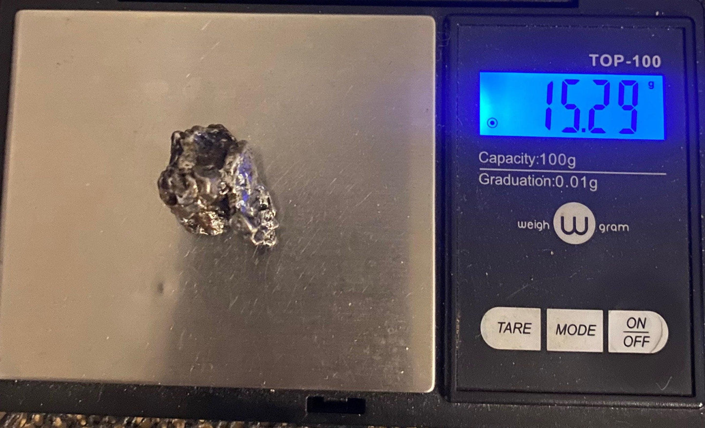 Beautiful Meteorite Specimen Campo del Cielo 15.29 grams, comes with a display case and velvet carrying bag, Astronomy Gift, Space Gift