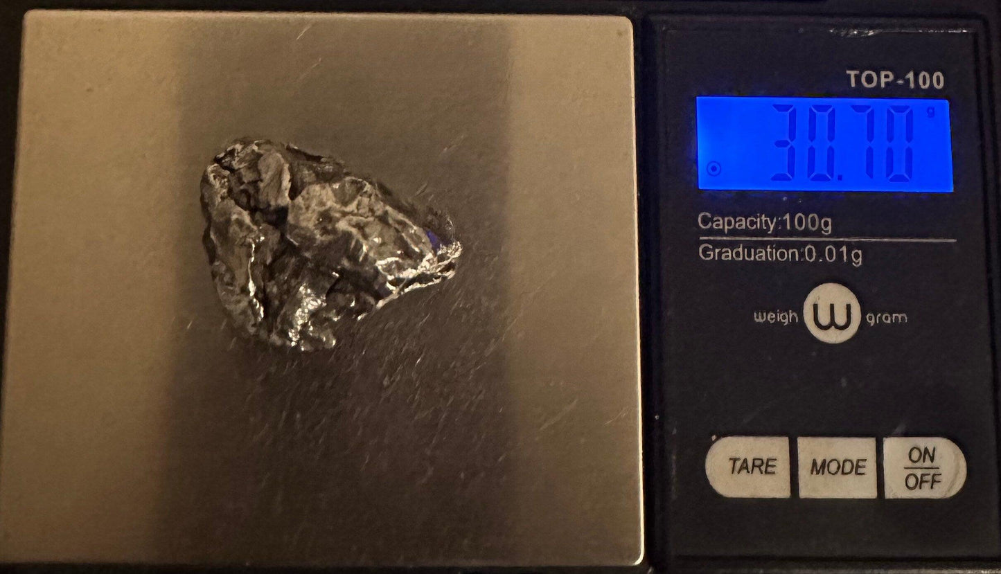 Unique Meteorite Specimen Campo del Cielo 30.70 grams, Rare Moving Piece, Reiki, Astronomy Gift, Space Gift, COA included