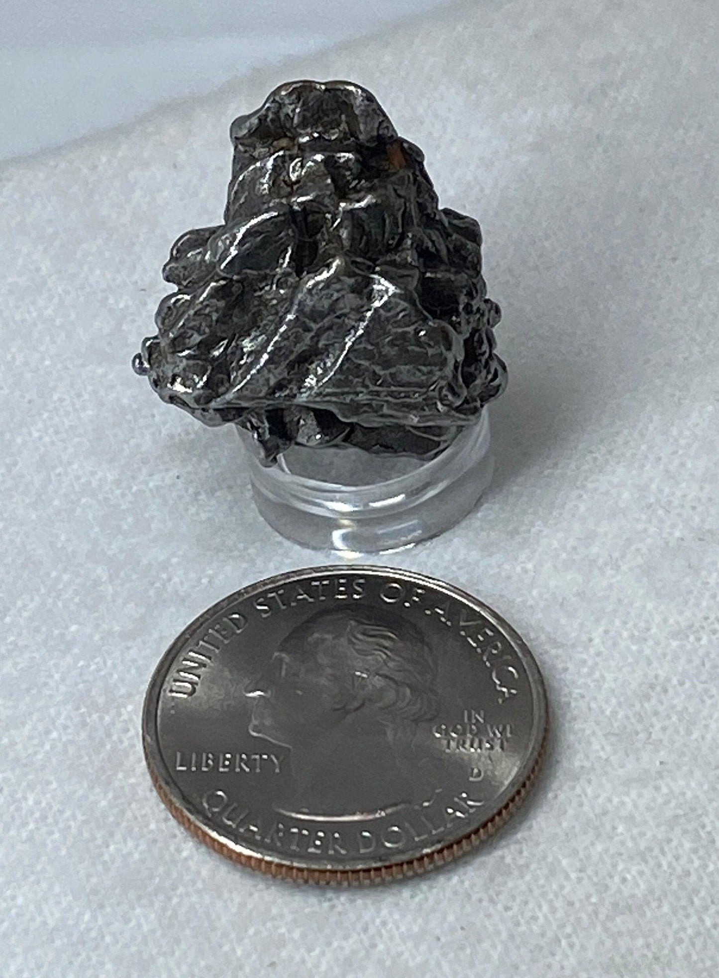 Meteorite Nugget Specimen Campo del Cielo 27.62 grams, comes with a display case and stand, A perfect gift for yourself or a loved one