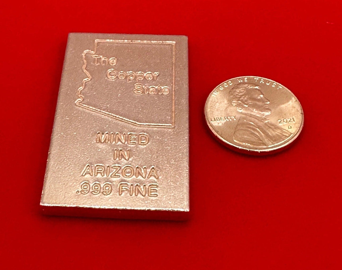 Beautiful Arizona .999 Fine Copper Bar, Globe Arizona Copper, Arizona, Copper, Arizona Gift, Copper Bar, 30 grams, 1.1 ounces