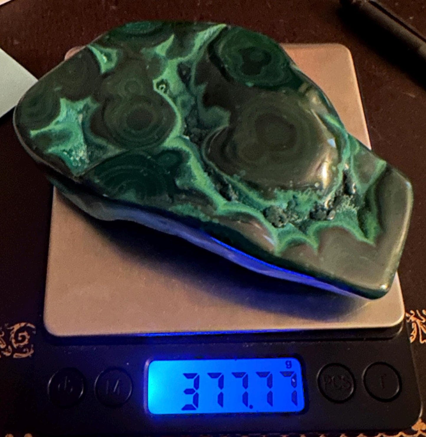 Polished Malachite Chrysocolla Formation, Malachite Paperweight, Malachite, Heart Chakra, Protection, Home Decore, Office Decor, 378 grams