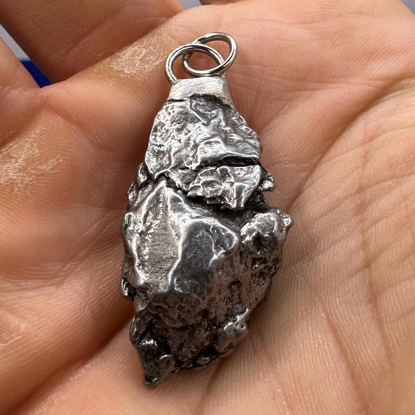 Beautiful Meteorite Campo del Cielo Pendant 17.35 Grams, Astronomy Gift, Authentic Meteorite, Meteorite Jewelry, Meteorite Pendant, COA