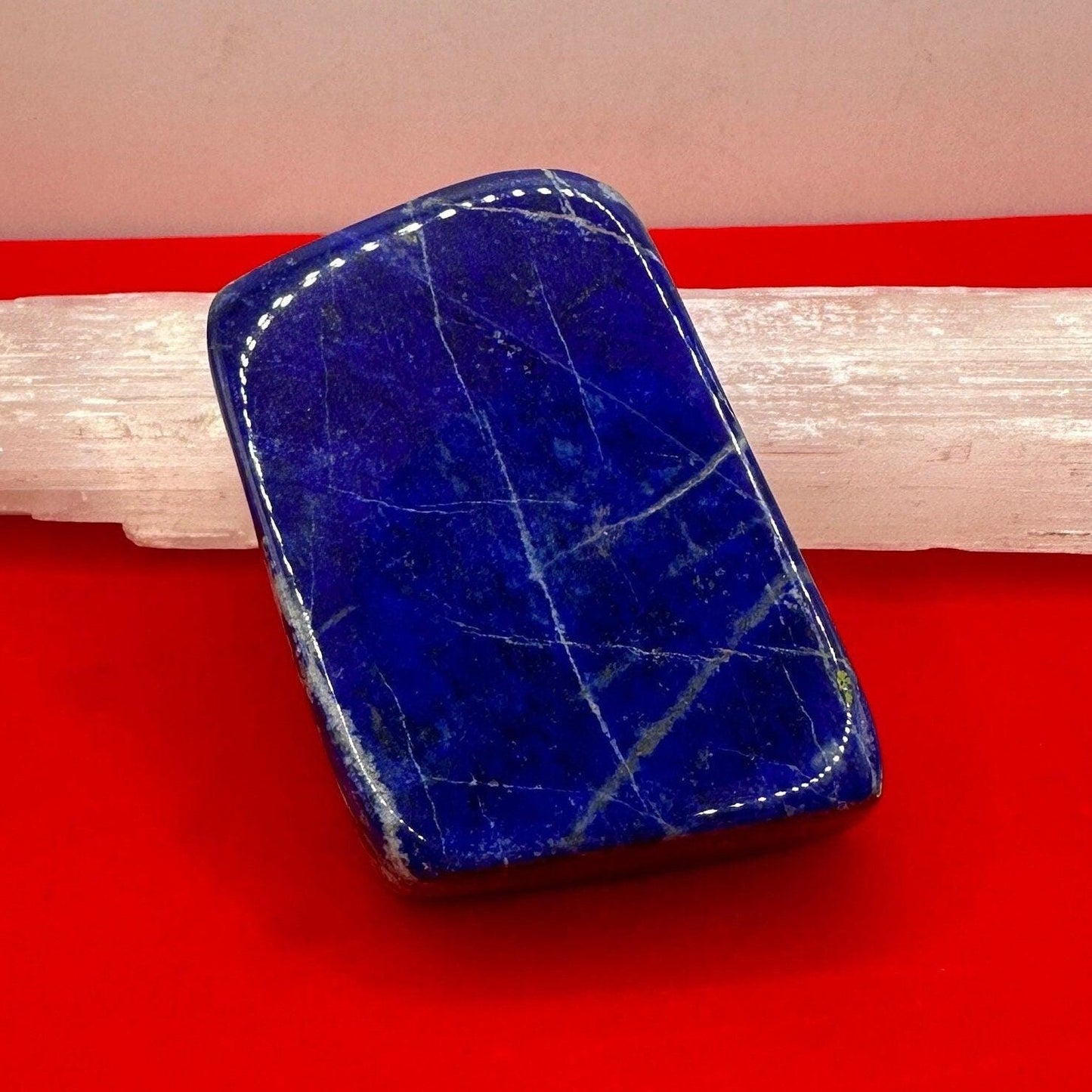 Beautiful High Quality Lapis Lazuli Stone Slab, Rock Collection, Home Decor, Office Decor, Reiki,Throat Chakra, Energy Work, 8.9 ounces