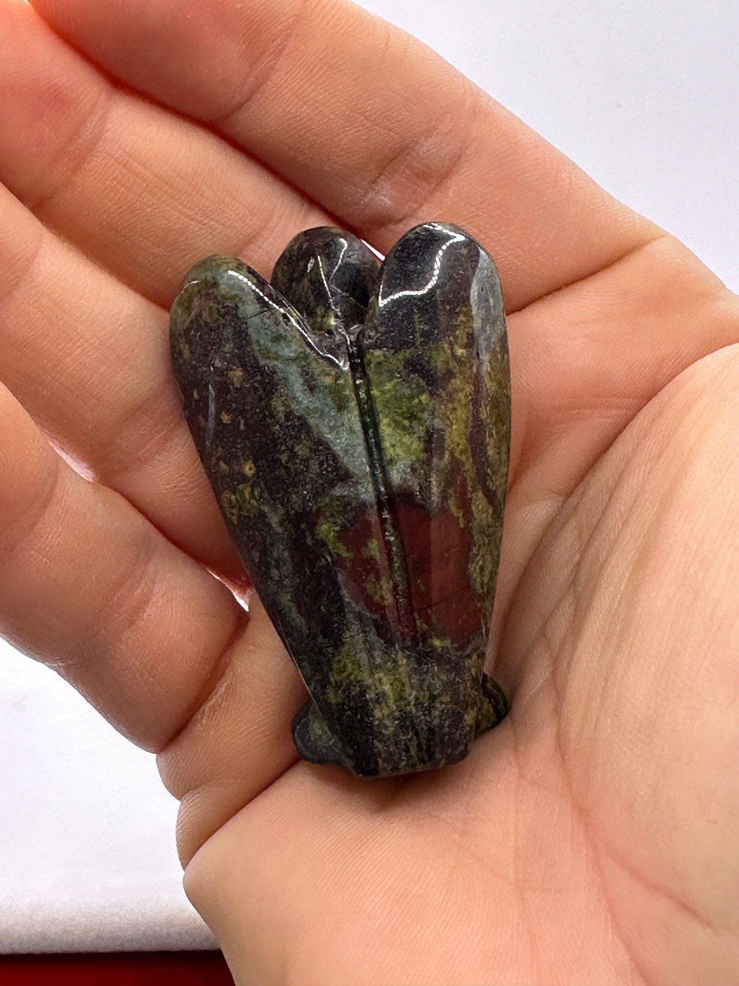 Dragons Blood Jasper Angel, Pocket Stone, Protection Stone, Guardian Angel, Jasper, Dragons Blood Jasper Angel Figurine, Angel, 37.20 grams