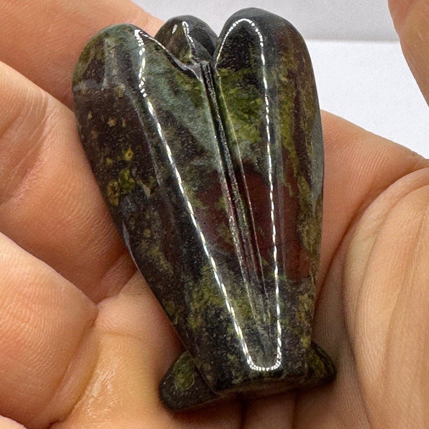 Dragons Blood Jasper Angel, Pocket Stone, Protection Stone, Guardian Angel, Jasper, Dragons Blood Jasper Angel Figurine, Angel, 37.20 grams