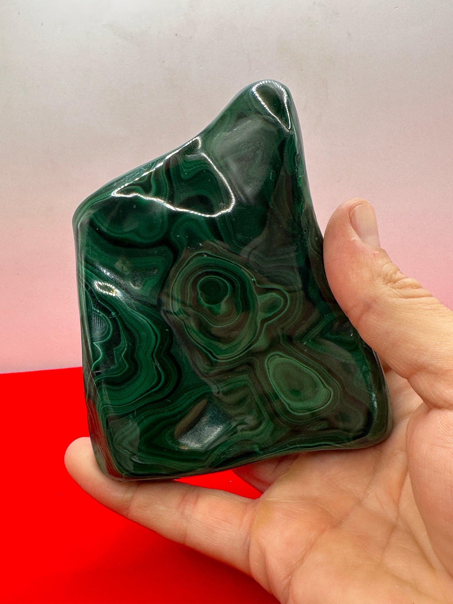 Polished Malachite Formation, Malachite Paperweight, Malachite Centerpiece, Heart Chakra, Excellent Quality, Protection, 418 grams, 14.7 oz