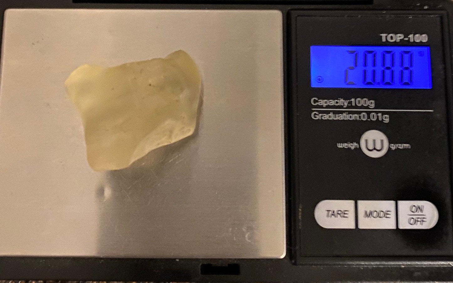 Libyan Desert Glass: Golden Tektite Talisman, Authentic Space Gift, 20.88 grams