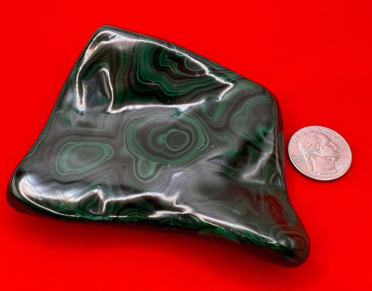 Polished Malachite Formation, Malachite Paperweight, Malachite Centerpiece, Heart Chakra, Excellent Quality, Protection, 418 grams, 14.7 oz