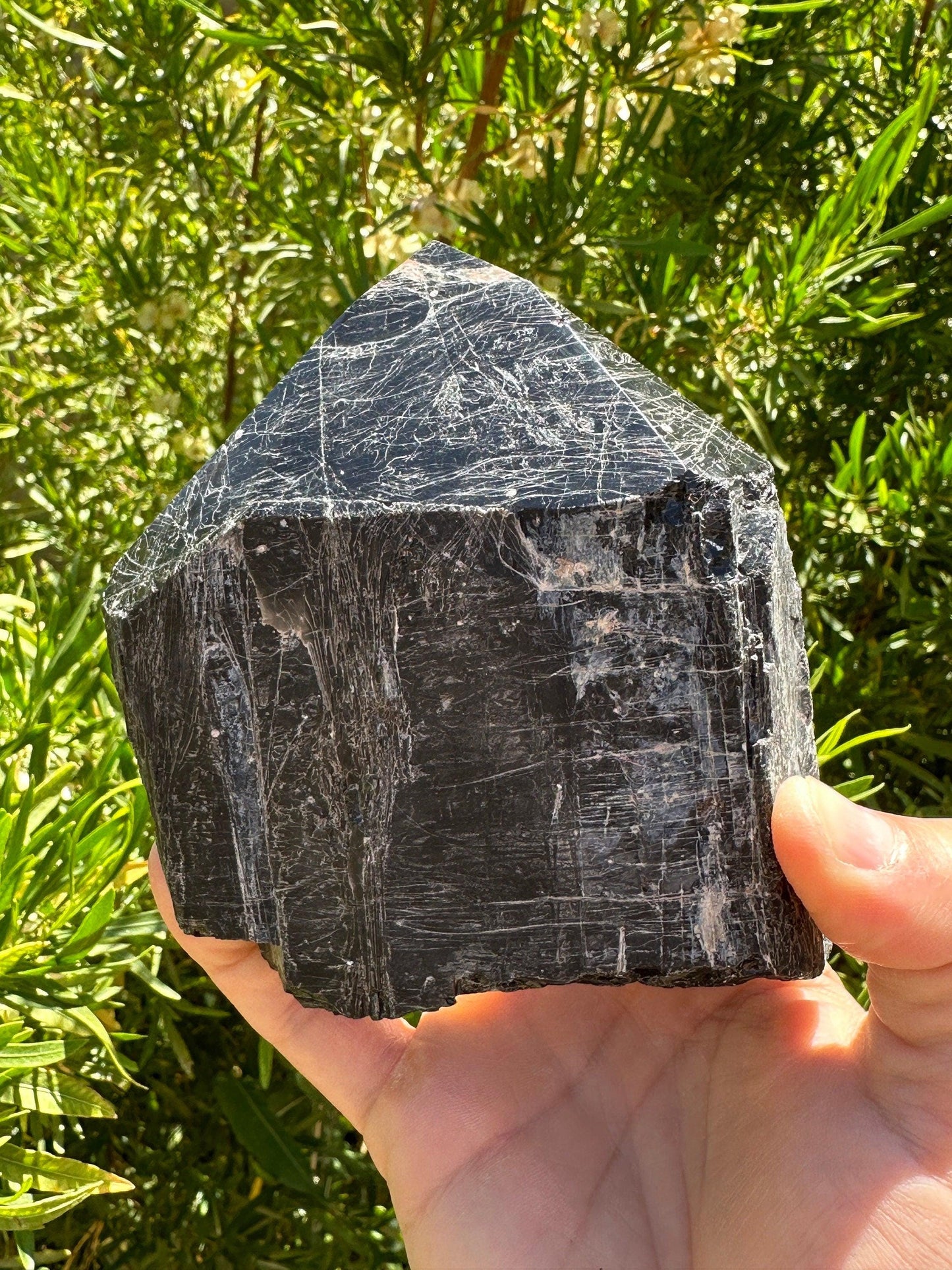 Black Tourmaline uncut natural stone, Beautiful and I cute, Psychic Protection, Rock Collection, Office Decor, Home Decor, 1 lb 8.1 ounces