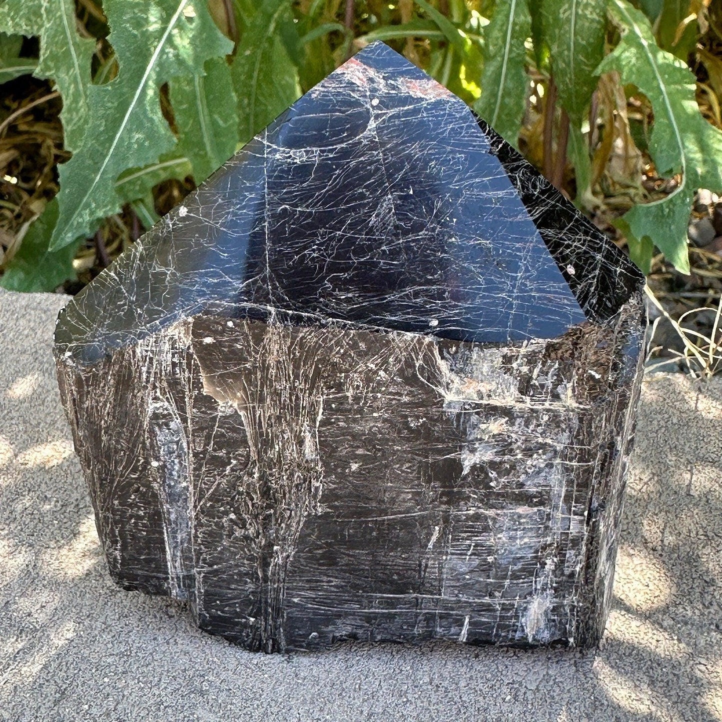 Black Tourmaline uncut natural stone, Beautiful and I cute, Psychic Protection, Rock Collection, Office Decor, Home Decor, 1 lb 8.1 ounces