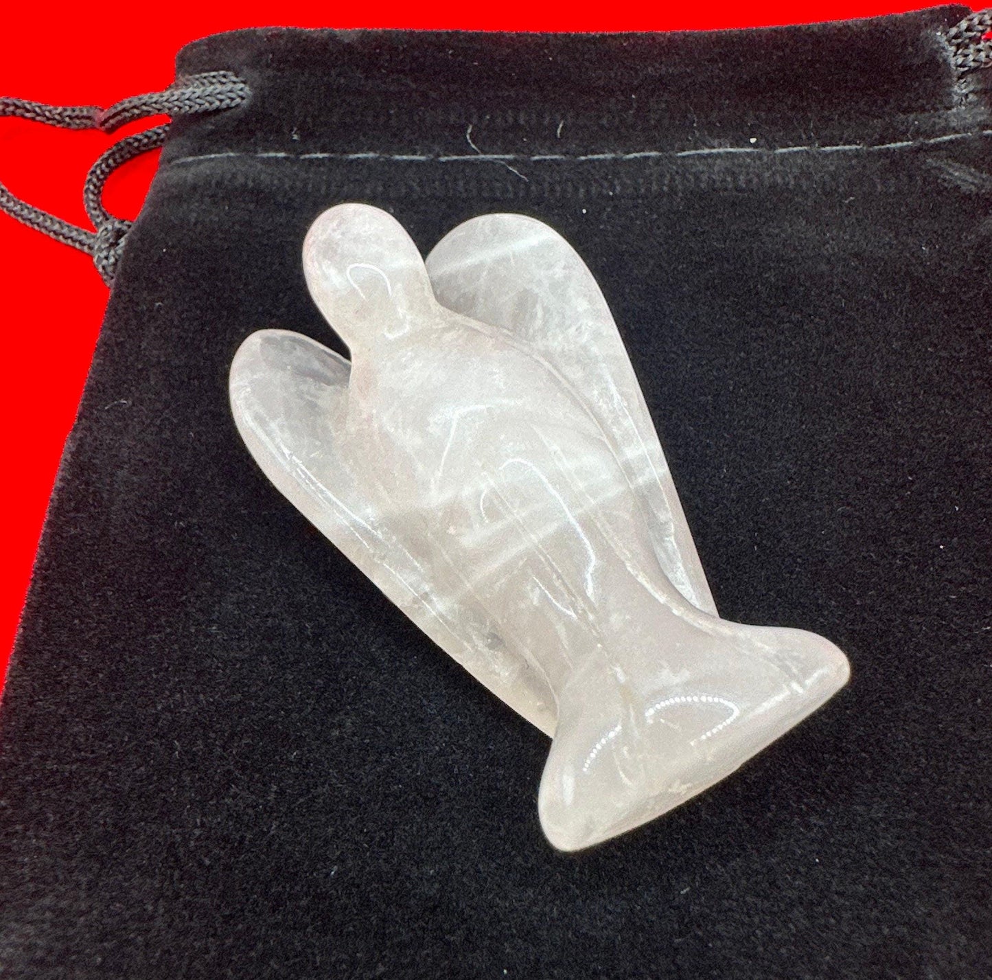 Rose Quartz Angel, Pocket Stone, Protection Stone, Guardian Angel, Rose Quartz, Angel Figurine, 30.55 grams