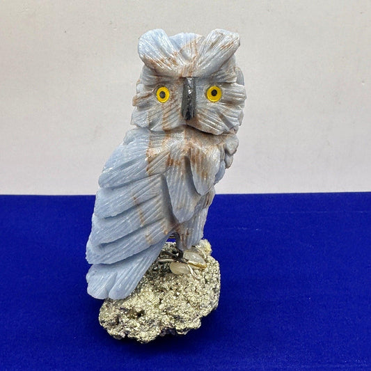 Soapstone Owl Figurines, Stone Fetish, Owl, Pyrite, Figurine, Office Decor, Owls, Balance, Grounding, 8.2 ounces