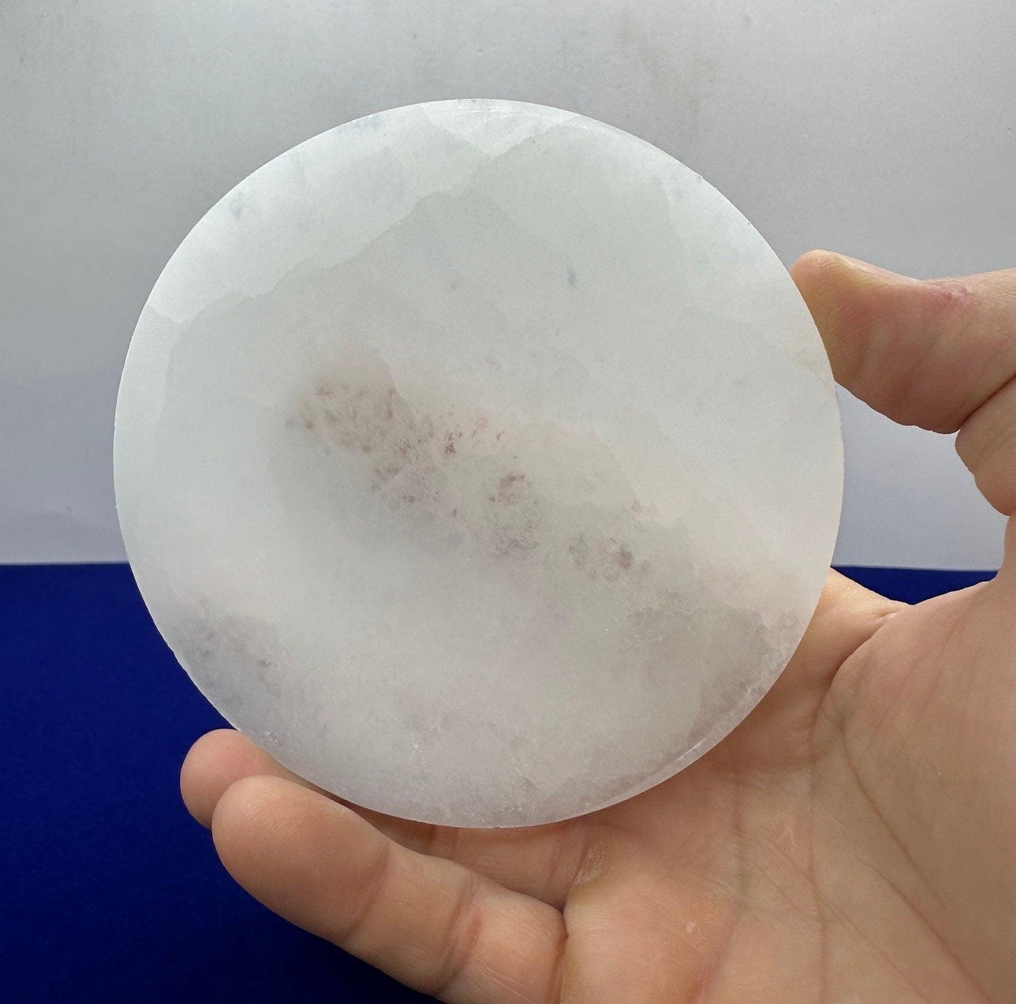 Selenite Flower of Life Charging Plate, Little Charging Plate, Crystal Grid Work, Cup Saucer, Reiki, Flower of Life, 9.0 ounces