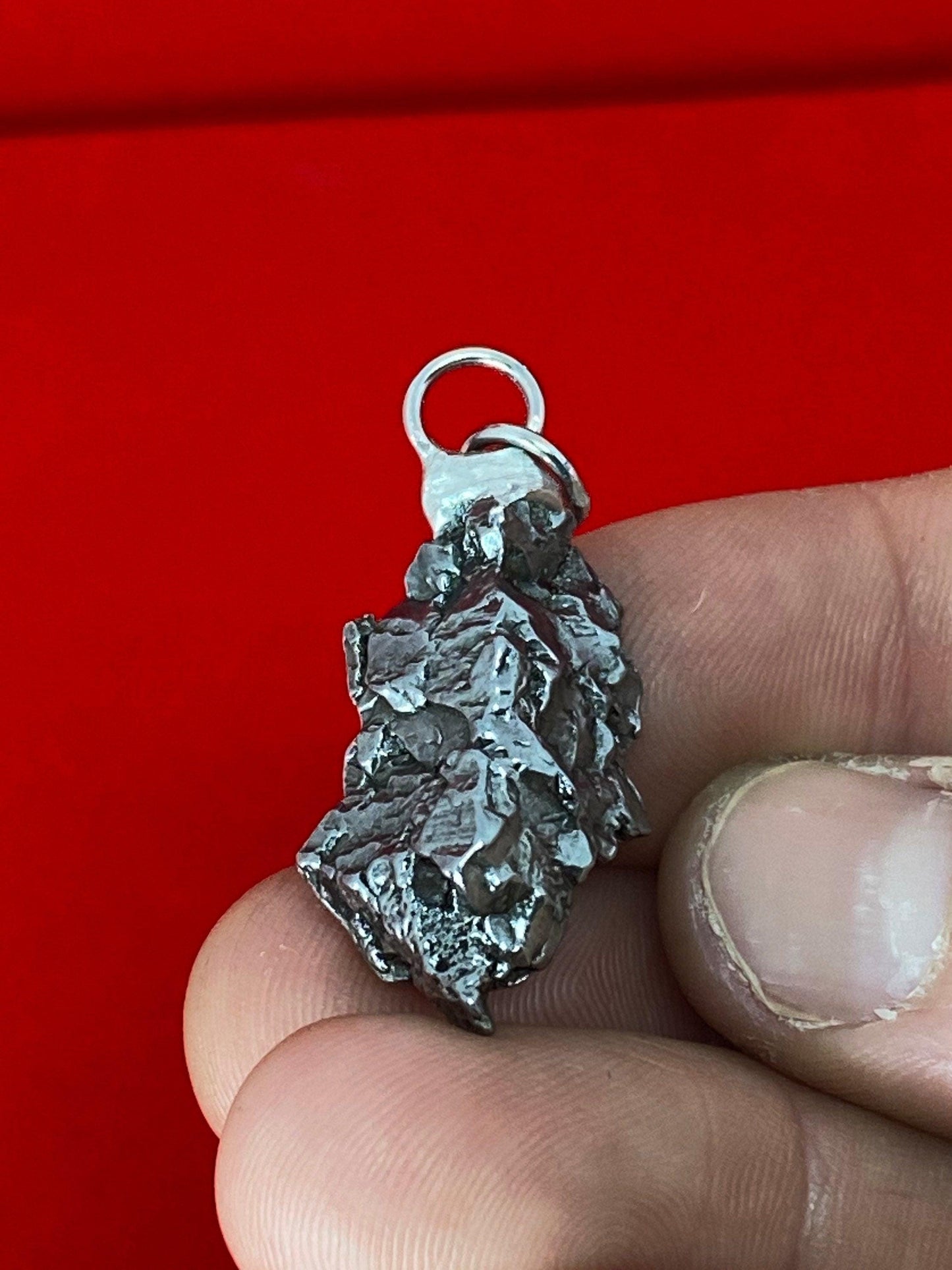 Meteorite Campo del Cielo Pendant 11.62 grams, Beautiful and unique meteorite formation, a gift from the cosmos