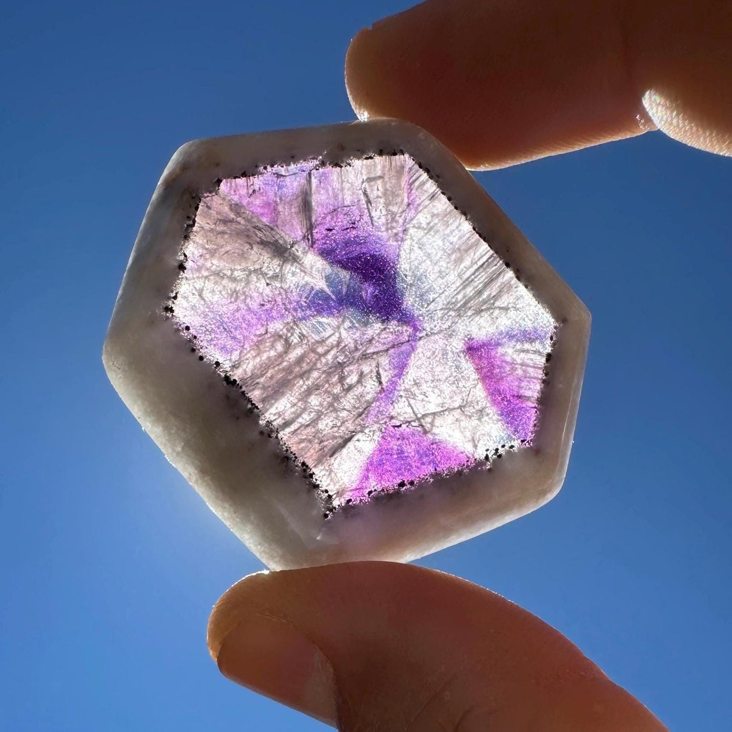 Atomic Amethyst, Trapiche Amethyst, Atomic Amethyst Slice, Amethyst Crystal, Rare Amethyst Crystal, Reiki Healing , Reiki Healing, 18.92g