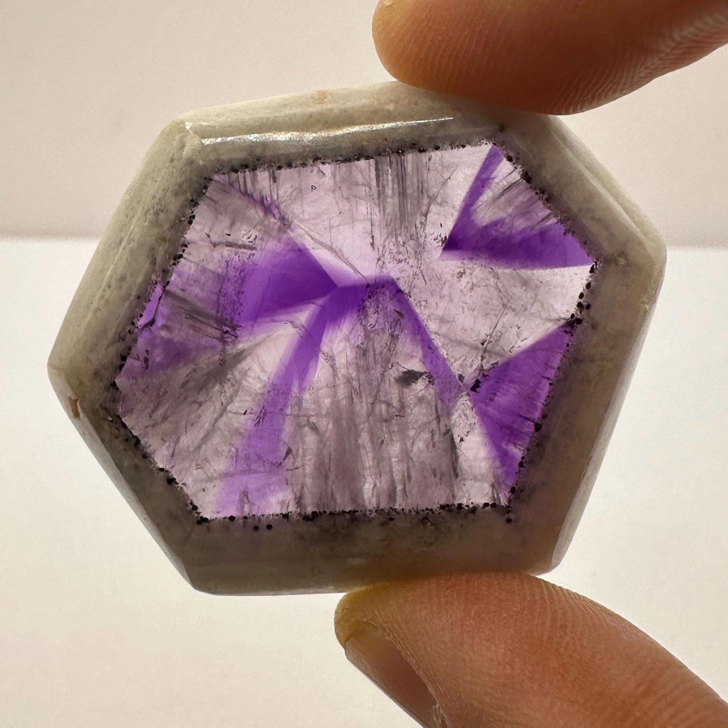 Atomic Amethyst, Trapiche Amethyst, Atomic Amethyst Slice, Amethyst Crystal, Rare Amethyst Crystal, Reiki Healing , Reiki Healing, 18.92g