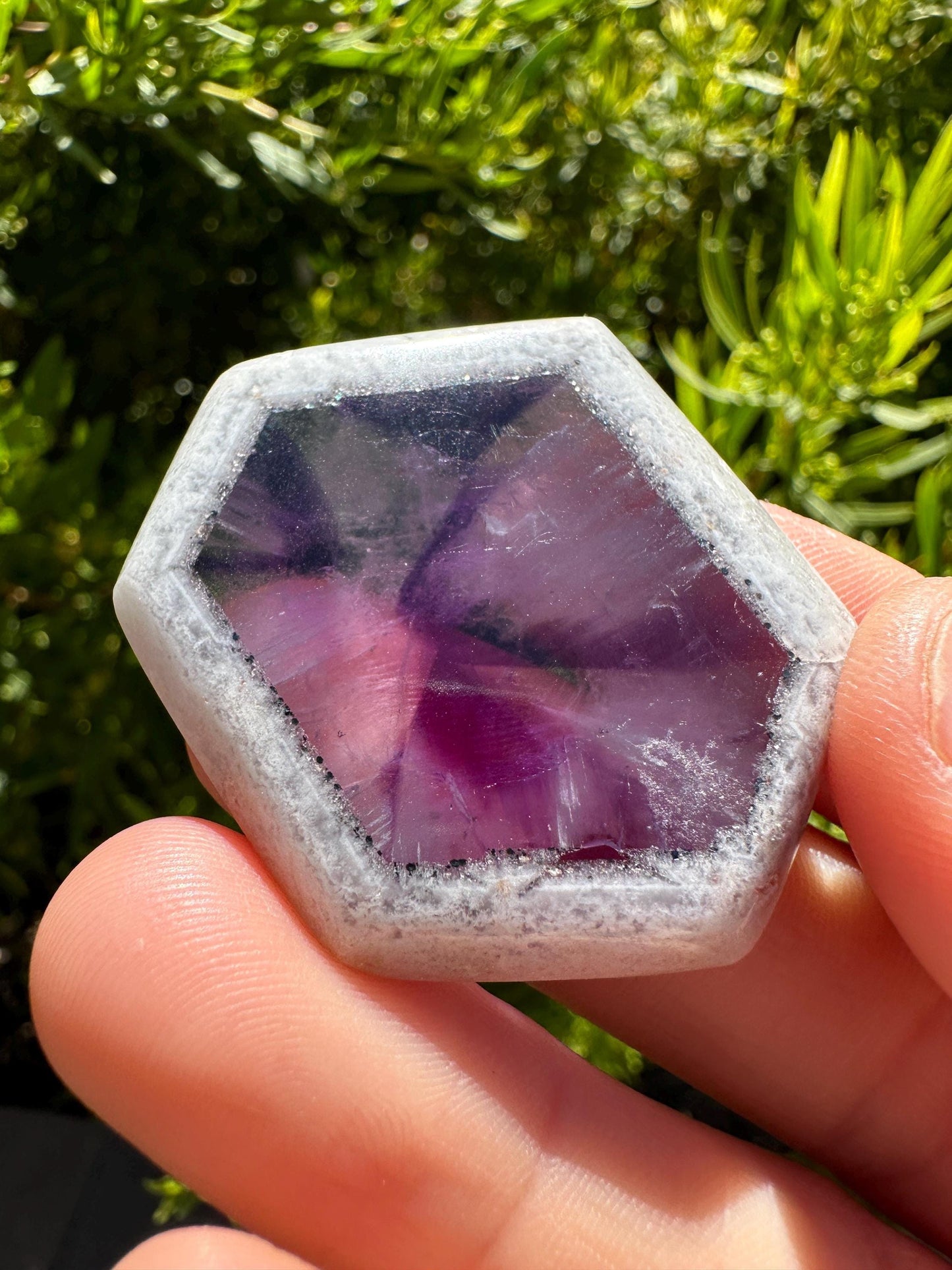 Atomic Amethyst, Trapiche Amethyst, Atomic Amethyst Slice, Amethyst Crystal, Rare Amethyst Crystal, Reiki Healing , Reiki Healing, 18.92g