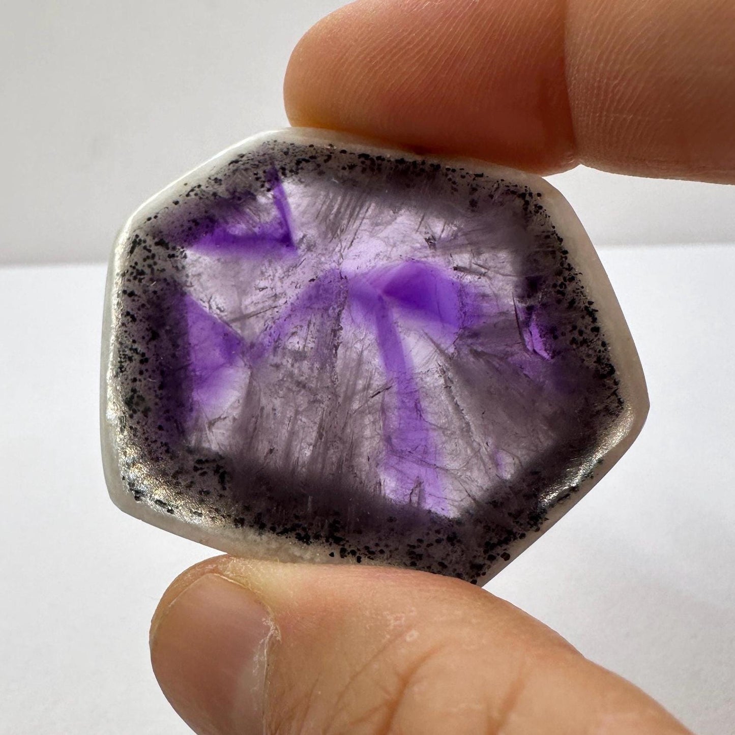 Atomic Amethyst, Trapiche Amethyst, Atomic Amethyst Slice, Amethyst Crystal, Rare Amethyst Crystal, Reiki Healing , Reiki Healing, 18.92g