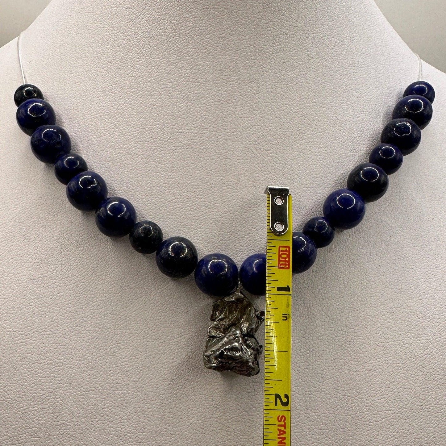 Meteorite Above and Below Necklace, 38 grams, Lapis Lazuli, Authentic Meteorite, Campo del Cielo, Astronomy Gift, Space Gift, Unisex Gift