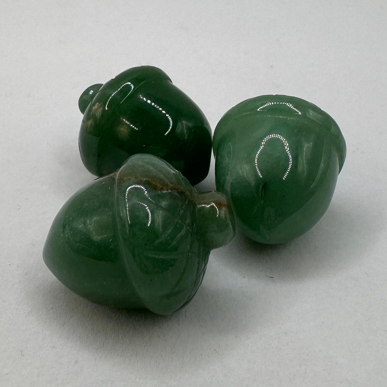 Beautiful Aventurine Acorns, Lot of Three, Acorn, Mineral Acorn, Mineral Sculpture, Aventurine, Green Stone, Mineral Collection, 33.15g