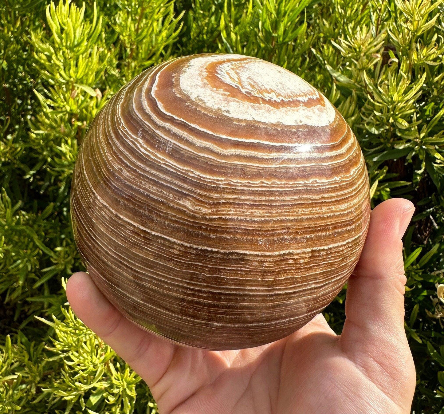 Polished Aragonite Sphere, Large Polished Sphere, Stone Sphere, Office Decor, Balances Energy, Home Decore, 4 lbs 11.4 ounces