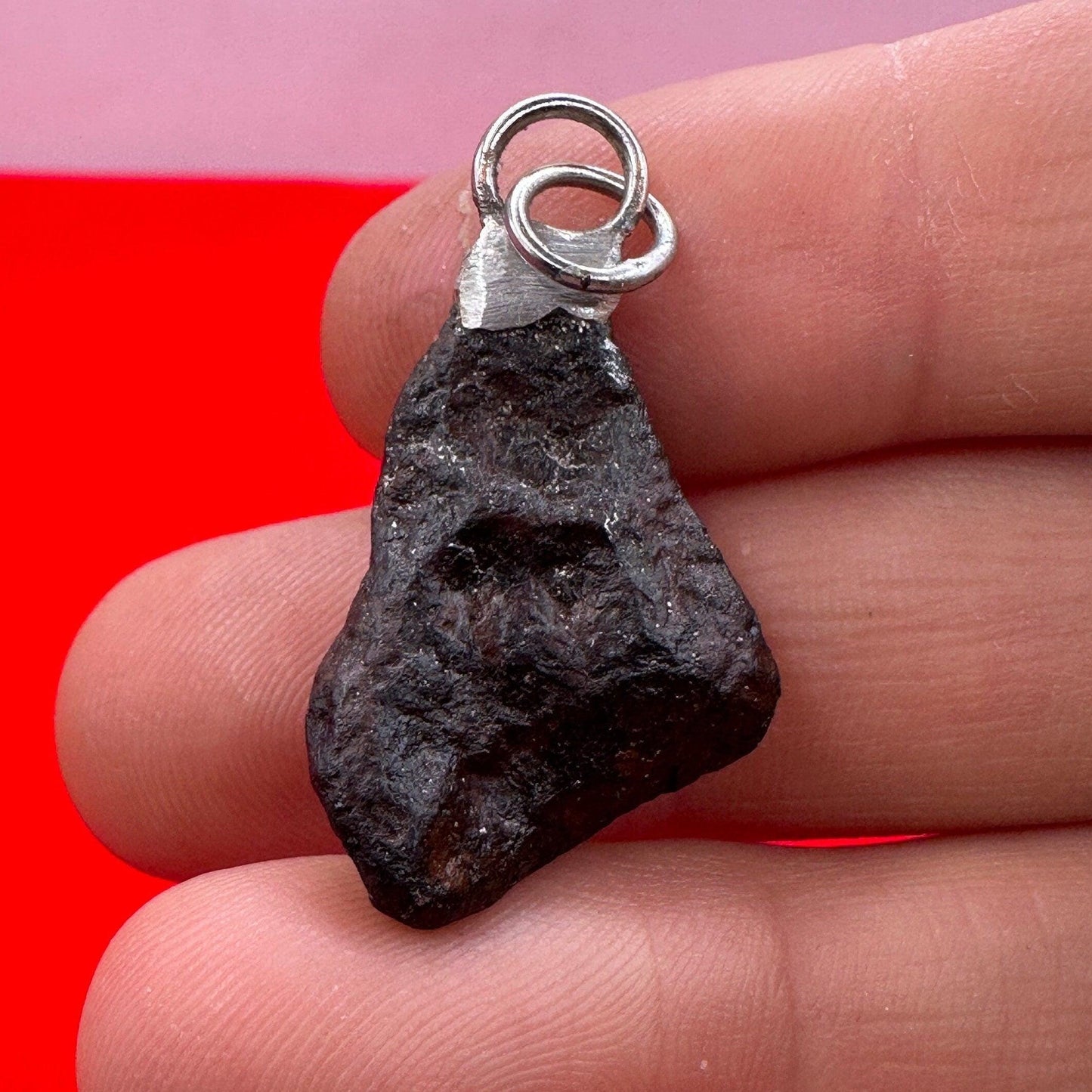 Rare Canyon Diablo Meteorite Pendant 9.32 grams, Beautiful and unique meteorite formation, Astronomy Gift, Space Gift, Iron Meteorite