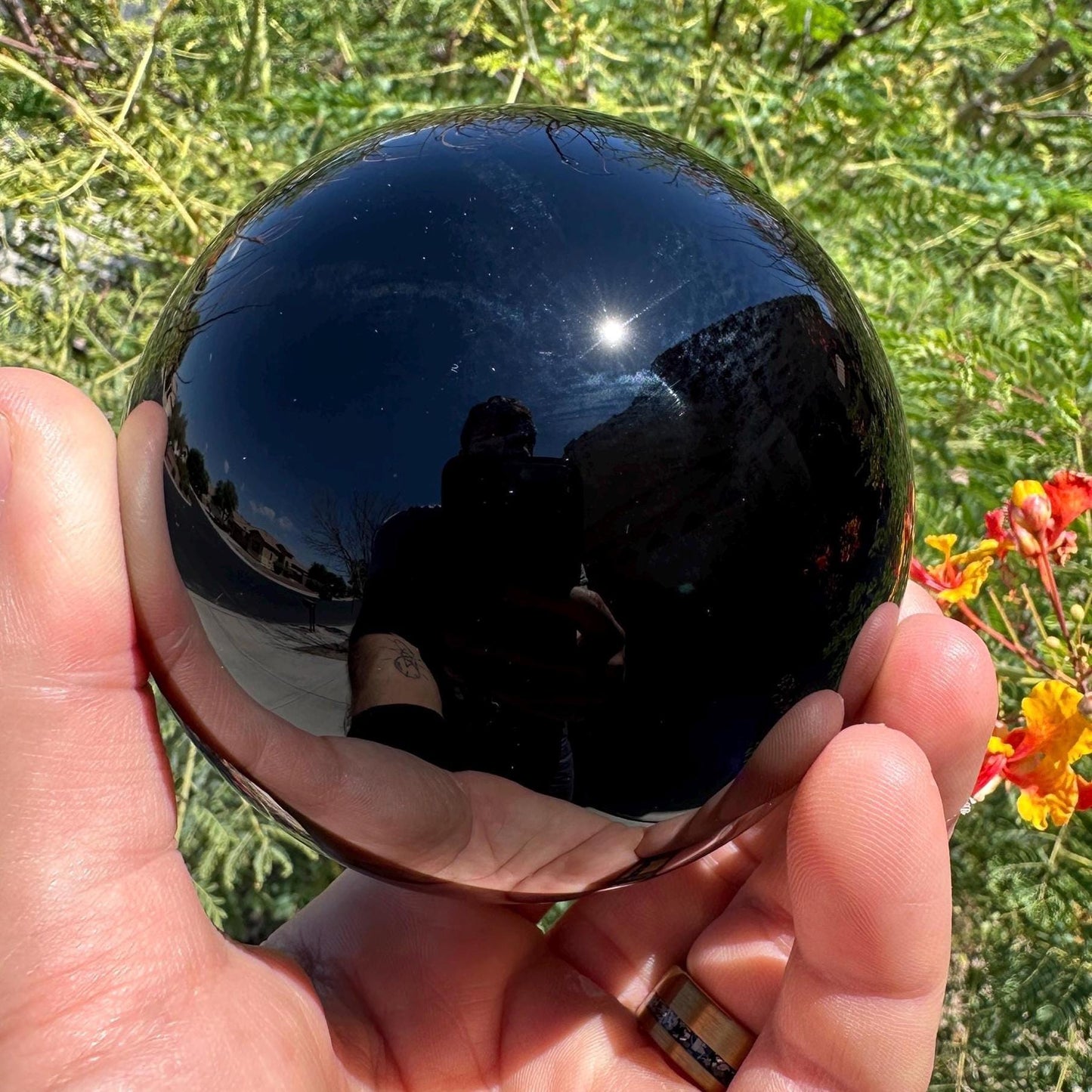 Obsidian Sphere, Polished Obsidian, Crystal Sphere, Obsidian, Energy work, Protection, Reiki Energy, Dragon Glass, 1 lb 9.9 ounces