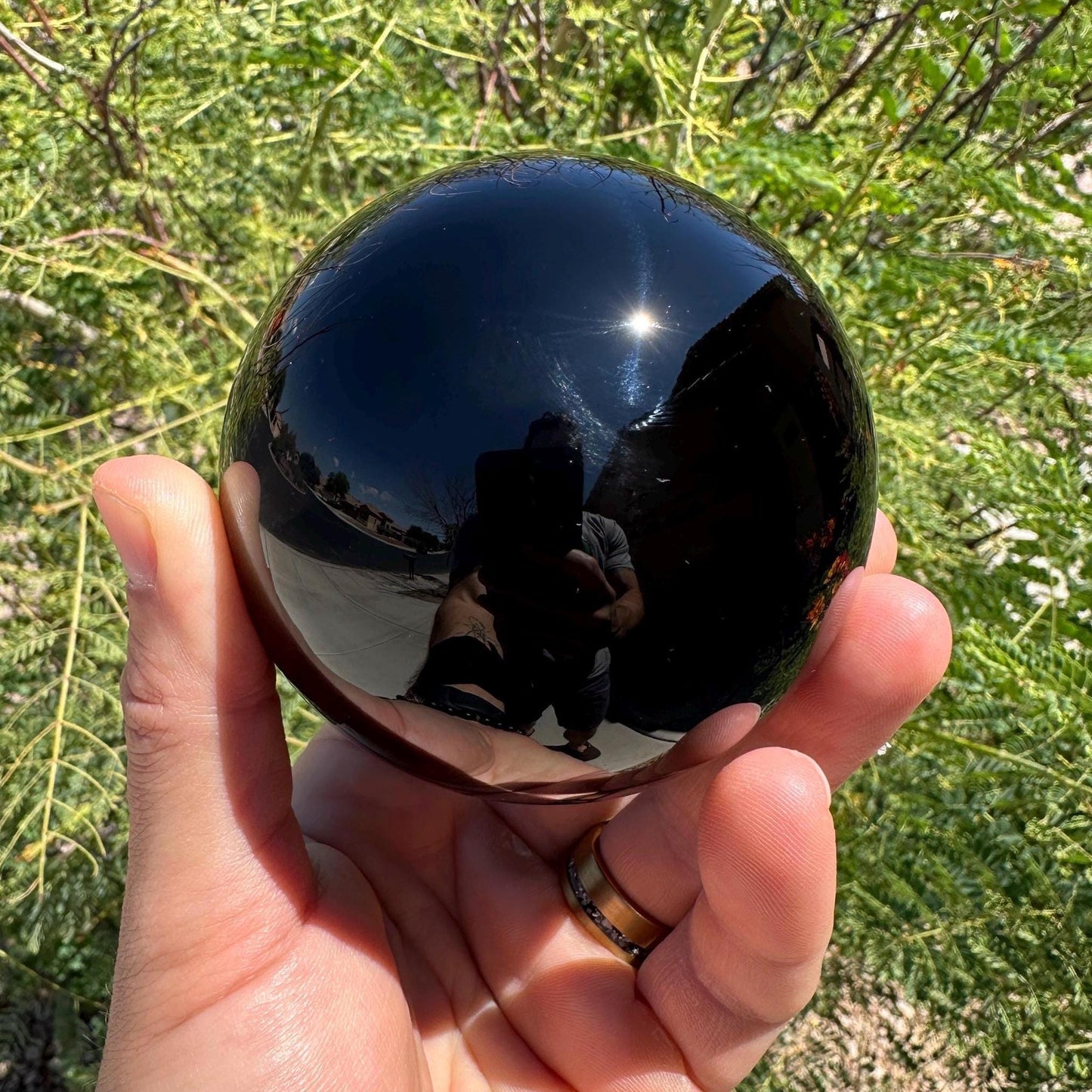 Obsidian Sphere, Polished Obsidian, Crystal Sphere, Obsidian, Energy work, Protection, Reiki Energy, Dragon Glass, 1 lb 5.3 ounces