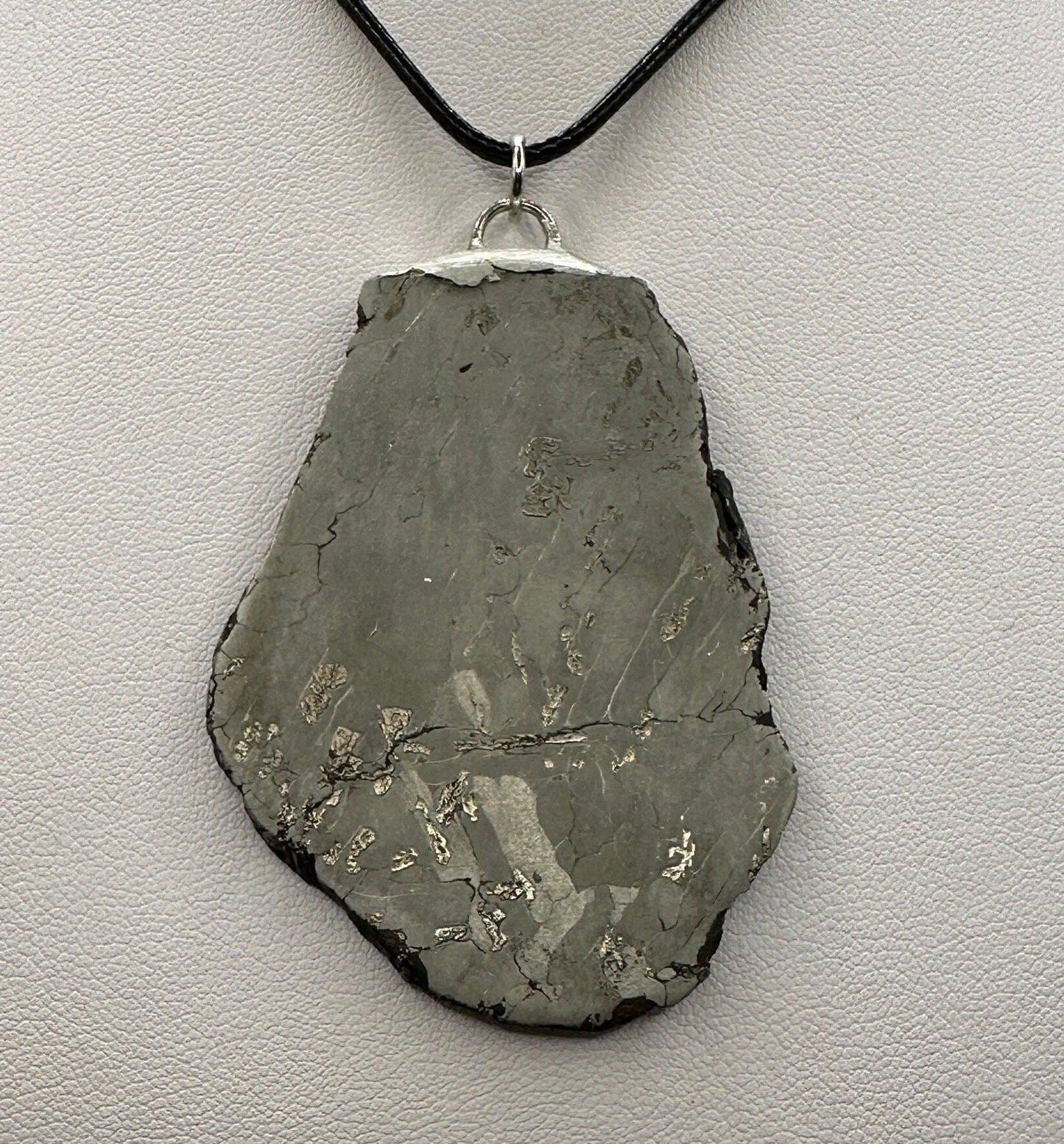 Beautiful Canyon Diablo Meteorite Slice Pendant, Etched and Polished, 57.51 grams, Astronomy Gift, Meteorite Jewelry, Meteorite Pendant, COA