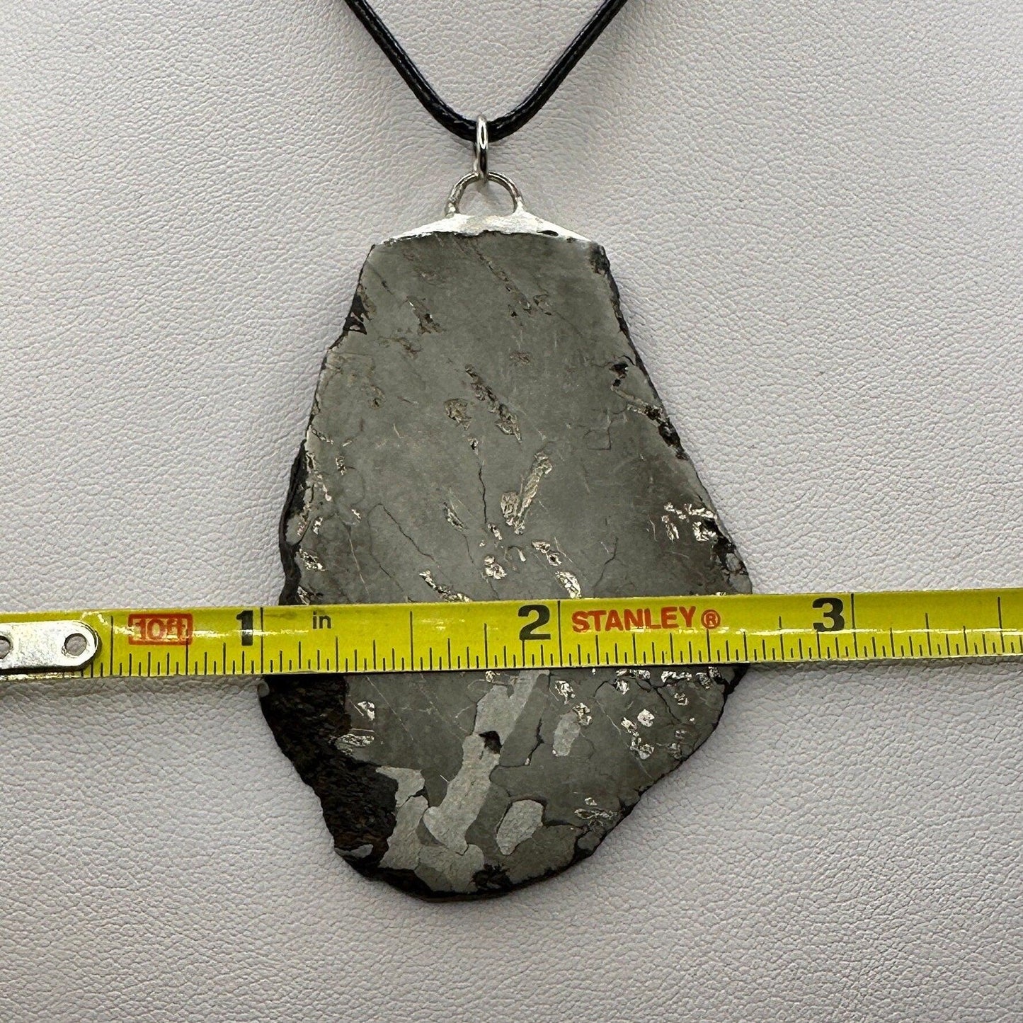 Beautiful Canyon Diablo Meteorite Slice Pendant, Etched and Polished, 57.51 grams, Astronomy Gift, Meteorite Jewelry, Meteorite Pendant, COA