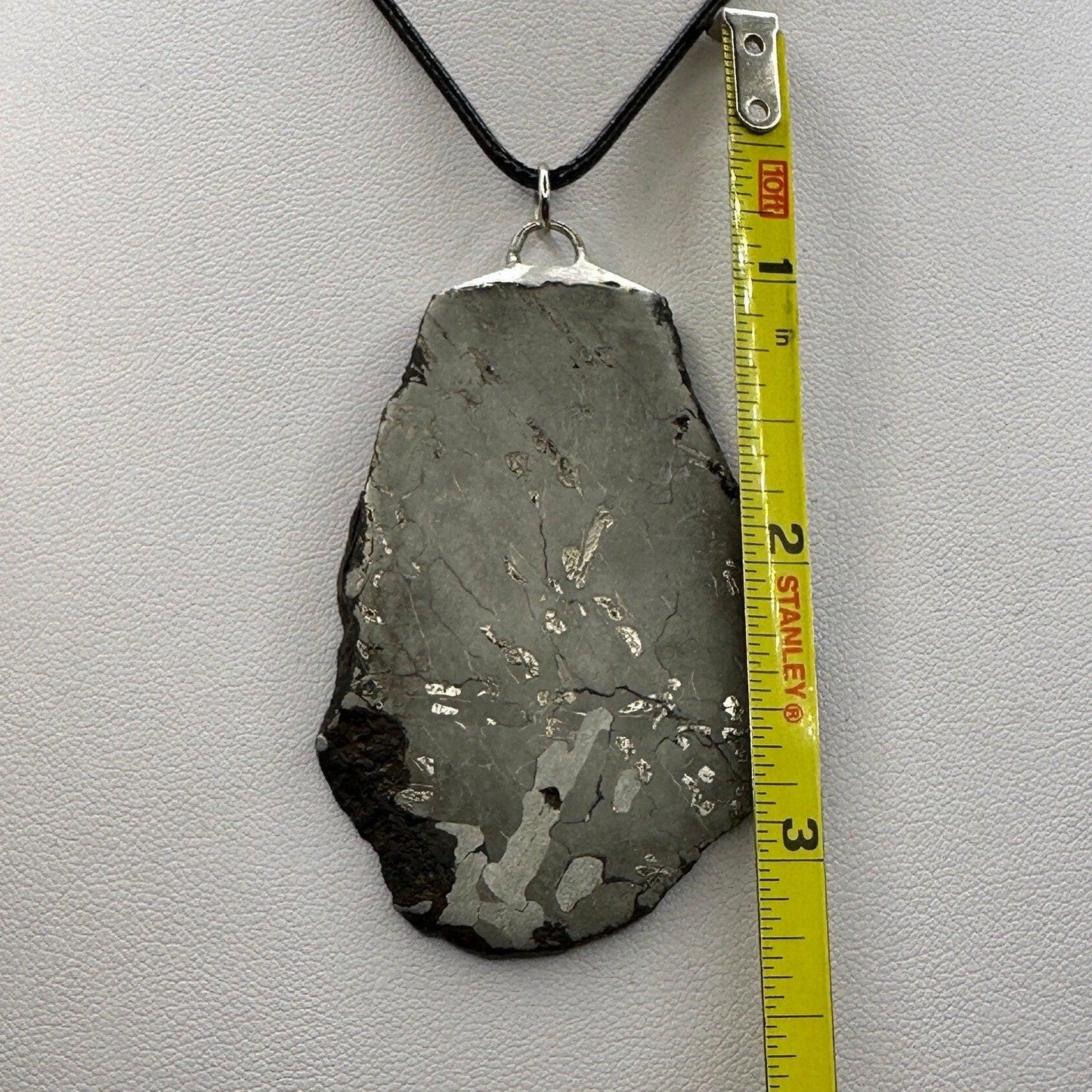 Beautiful Canyon Diablo Meteorite Slice Pendant, Etched and Polished, 57.51 grams, Astronomy Gift, Meteorite Jewelry, Meteorite Pendant, COA