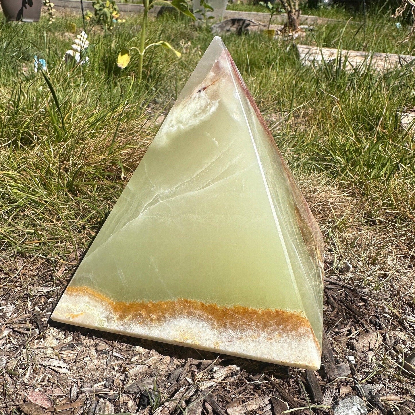 Beautiful High Quality Green Onyx Pyramid, Rock Collection, Home Decor, Office Decor, Reiki,Onyx, Heart Chakra, Energy Work, 4 lb 8.5 ounces