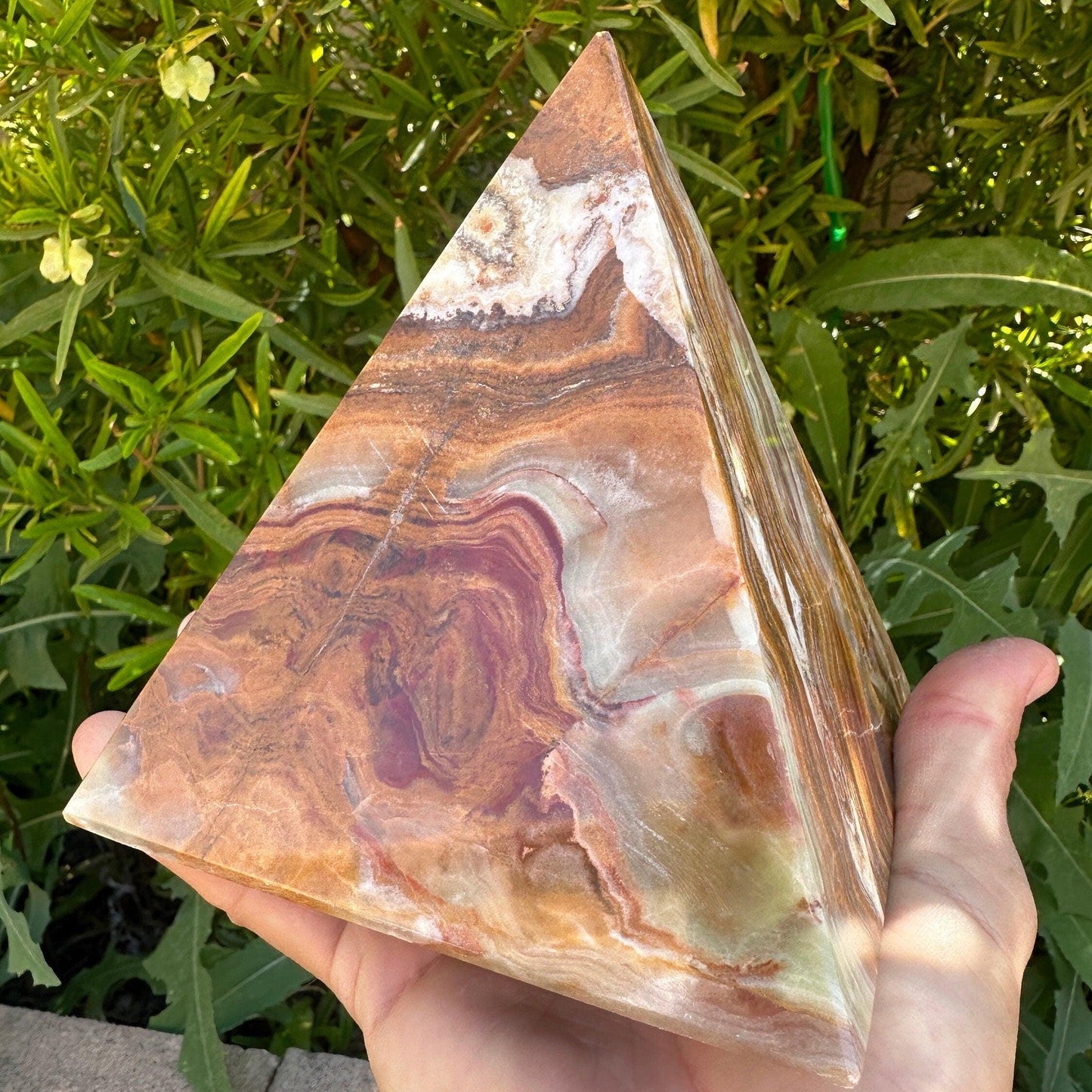 Beautiful High Quality Green Onyx Pyramid, Rock Collection, Home Decor, Office Decor, Reiki,Onyx, Heart Chakra, Energy Work, 4 lb 7.7 ounces