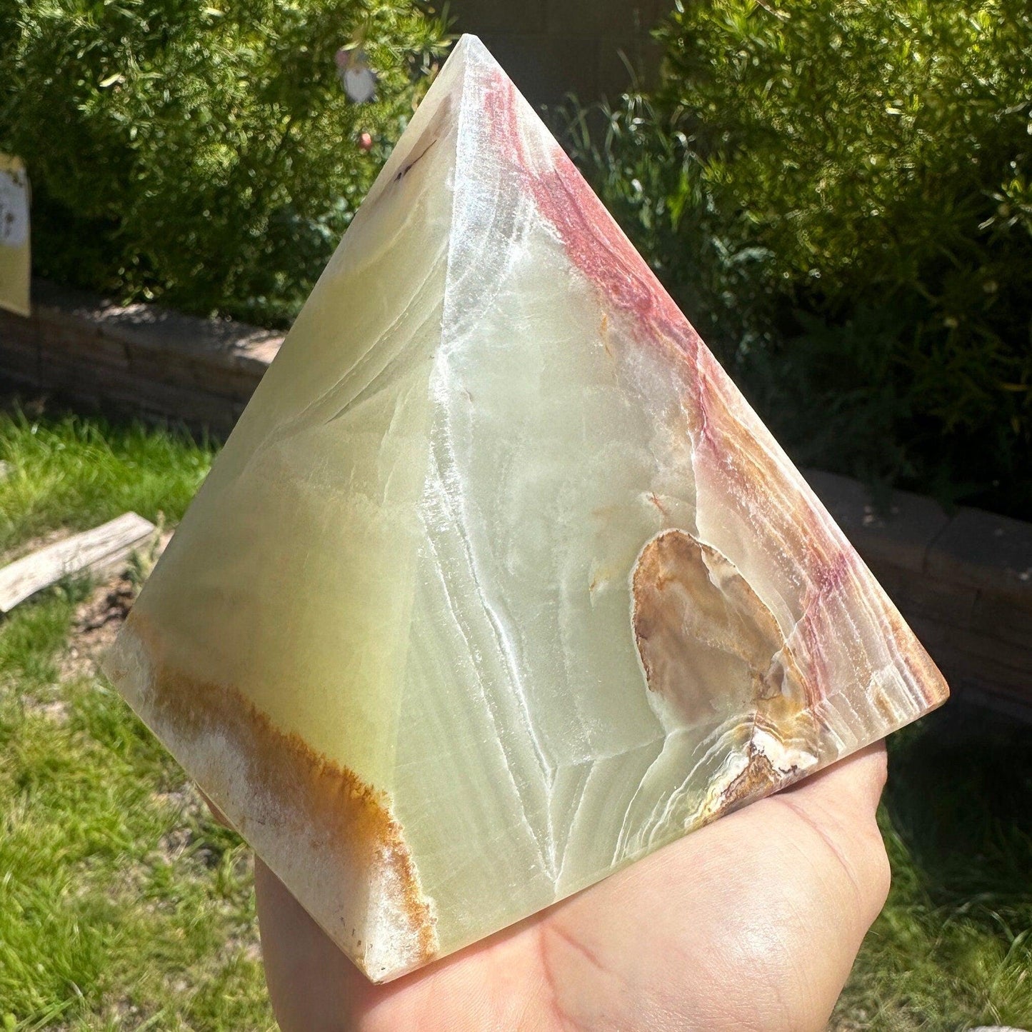 Beautiful High Quality Green Onyx Pyramid, Rock Collection, Home Decor, Office Decor, Reiki,Onyx, Heart Chakra, Energy Work, 4 lb 8.5 ounces