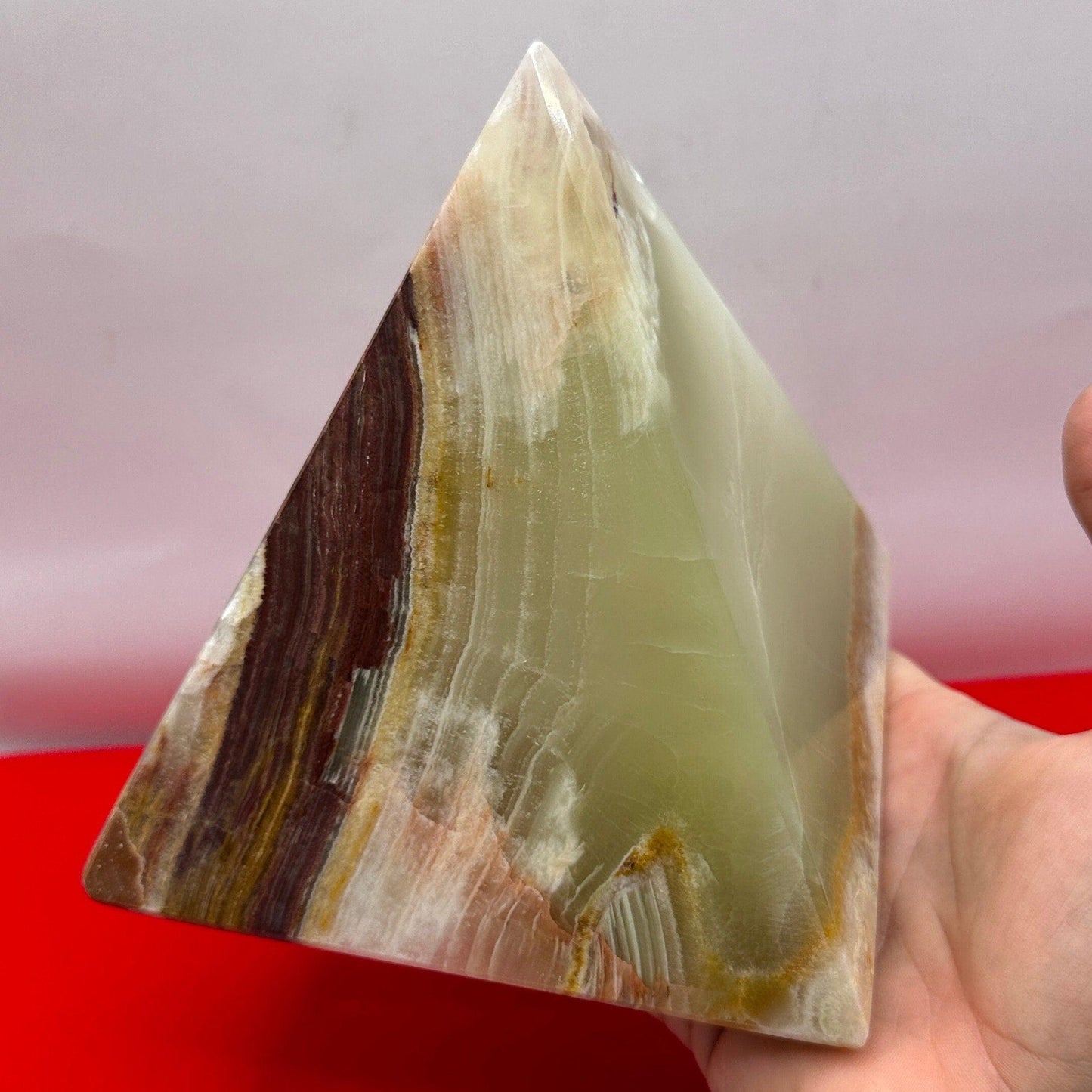 Beautiful High Quality Green Onyx Pyramid, Rock Collection, Home Decor, Office Decor, Reiki,Onyx, Heart Chakra, Energy Work, 4 lb 8.5 ounces