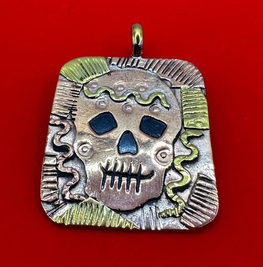 Beautiful Handmade Copper Pendant, Dia De Los Muertos Jewelry, Copper Jewelry, Copper Pendant, Arizona Copper, 10.81 grams