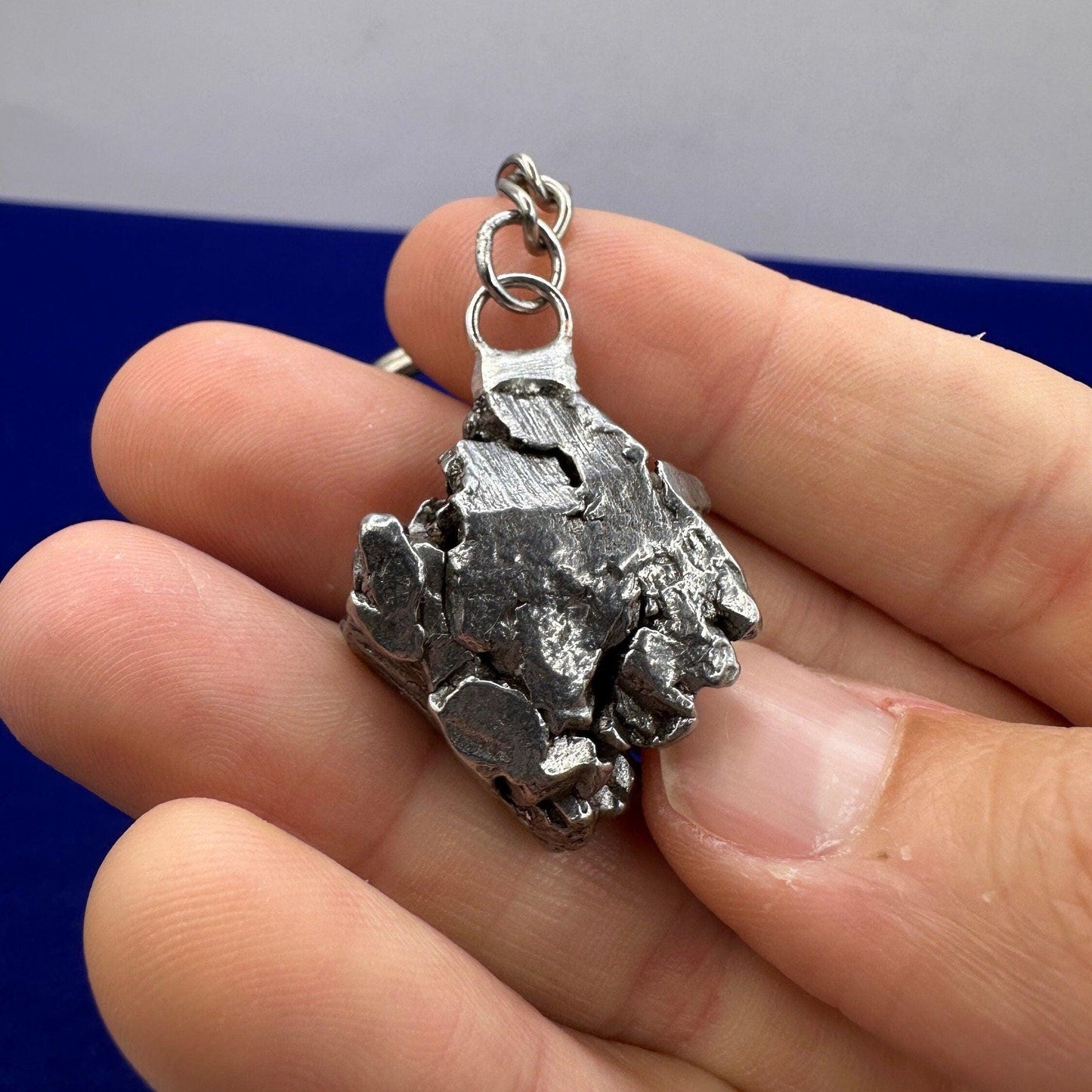 Rare Genuine Meteorite Campo del Cielo Keychain 25.63 grams, Beautiful and unique meteorite formation, Astronomy Gift, Space Gift