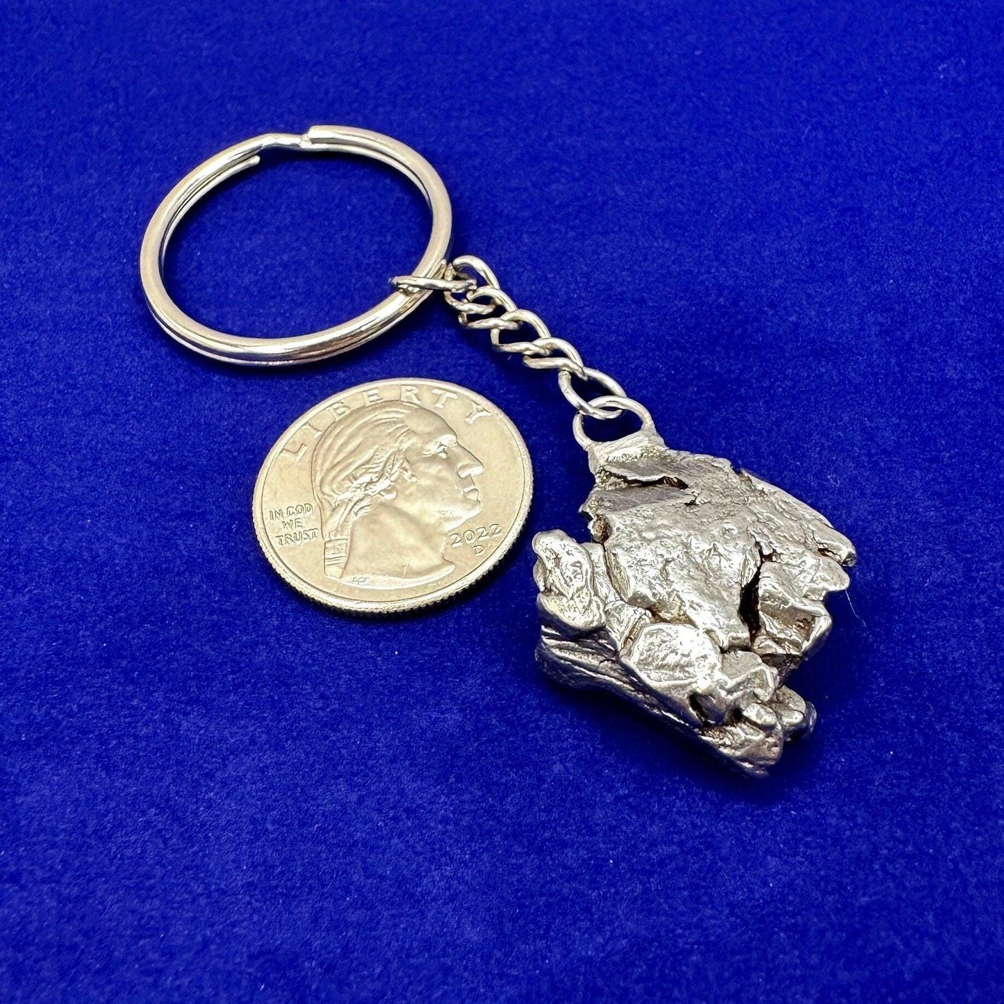 Rare Genuine Meteorite Campo del Cielo Keychain 25.63 grams, Beautiful and unique meteorite formation, Astronomy Gift, Space Gift