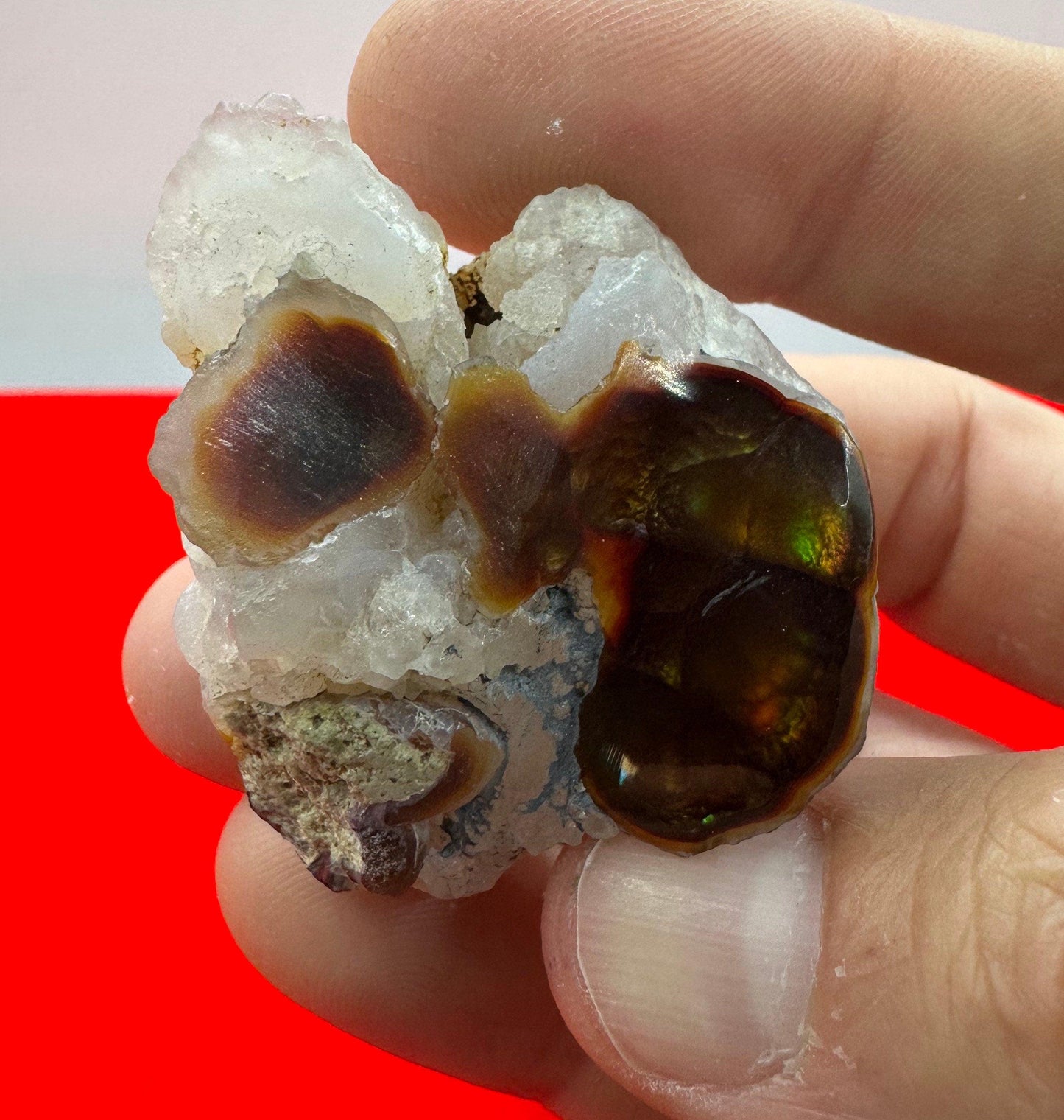 Fire Agate from Mexico, Fire Agate, Green and Red, Sexual Energy, Will Power, Agate, Reiki, 31.88 grams|159.4 carats