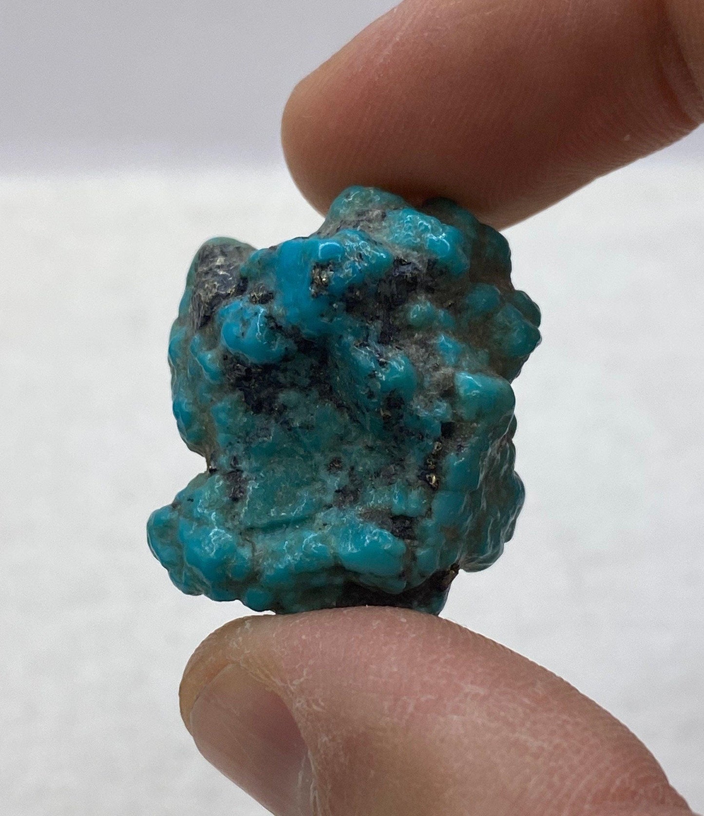 Beautiful High Quality Kingman Turquoise, Nugget, Ithaca Peak, Rock Collection, Reiki, Pyrite, Arizona Turquoise, 12.45 grams|62.25 carats