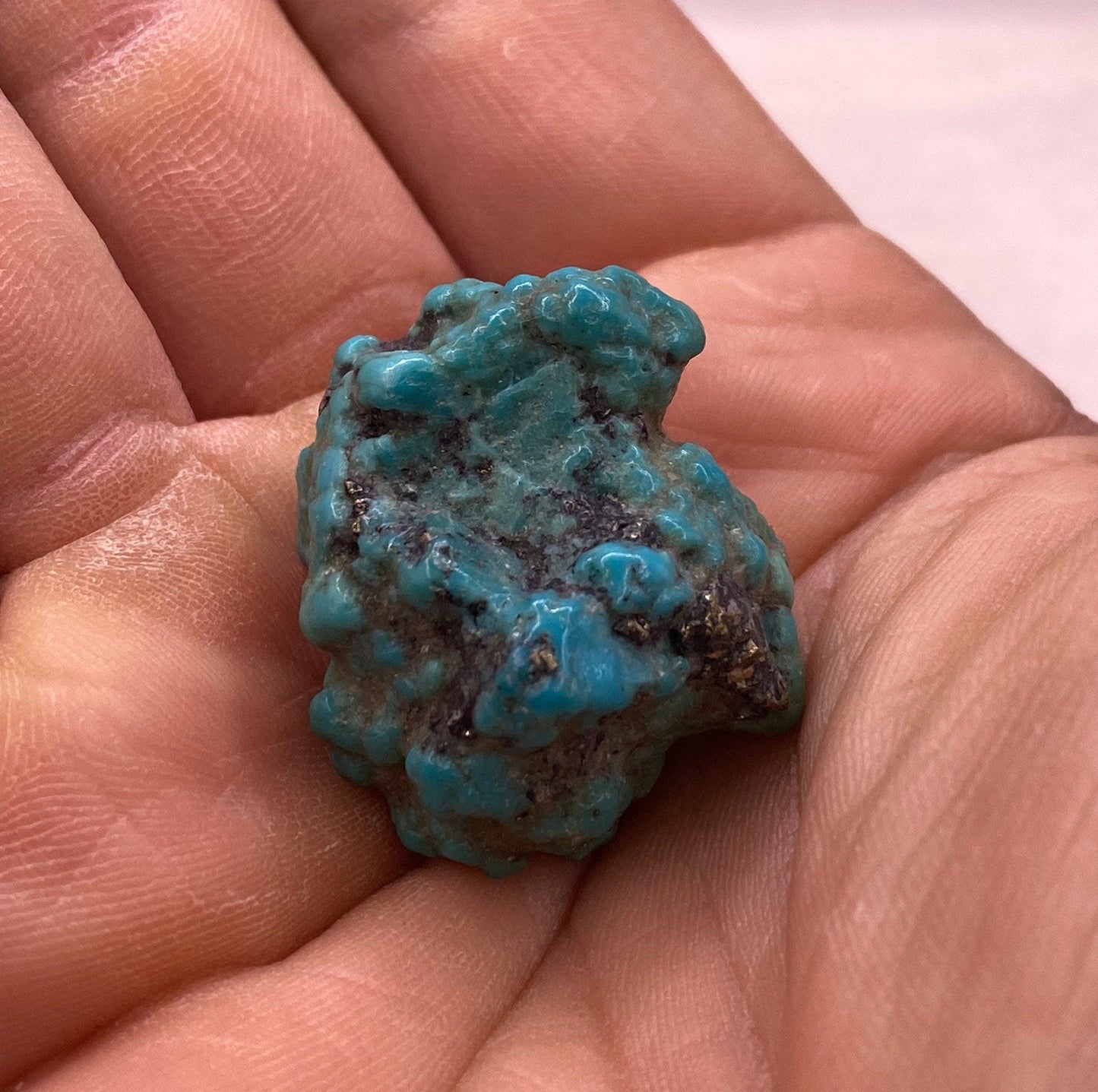 Beautiful High Quality Kingman Turquoise, Nugget, Ithaca Peak, Rock Collection, Reiki, Pyrite, Arizona Turquoise, 12.45 grams|62.25 carats