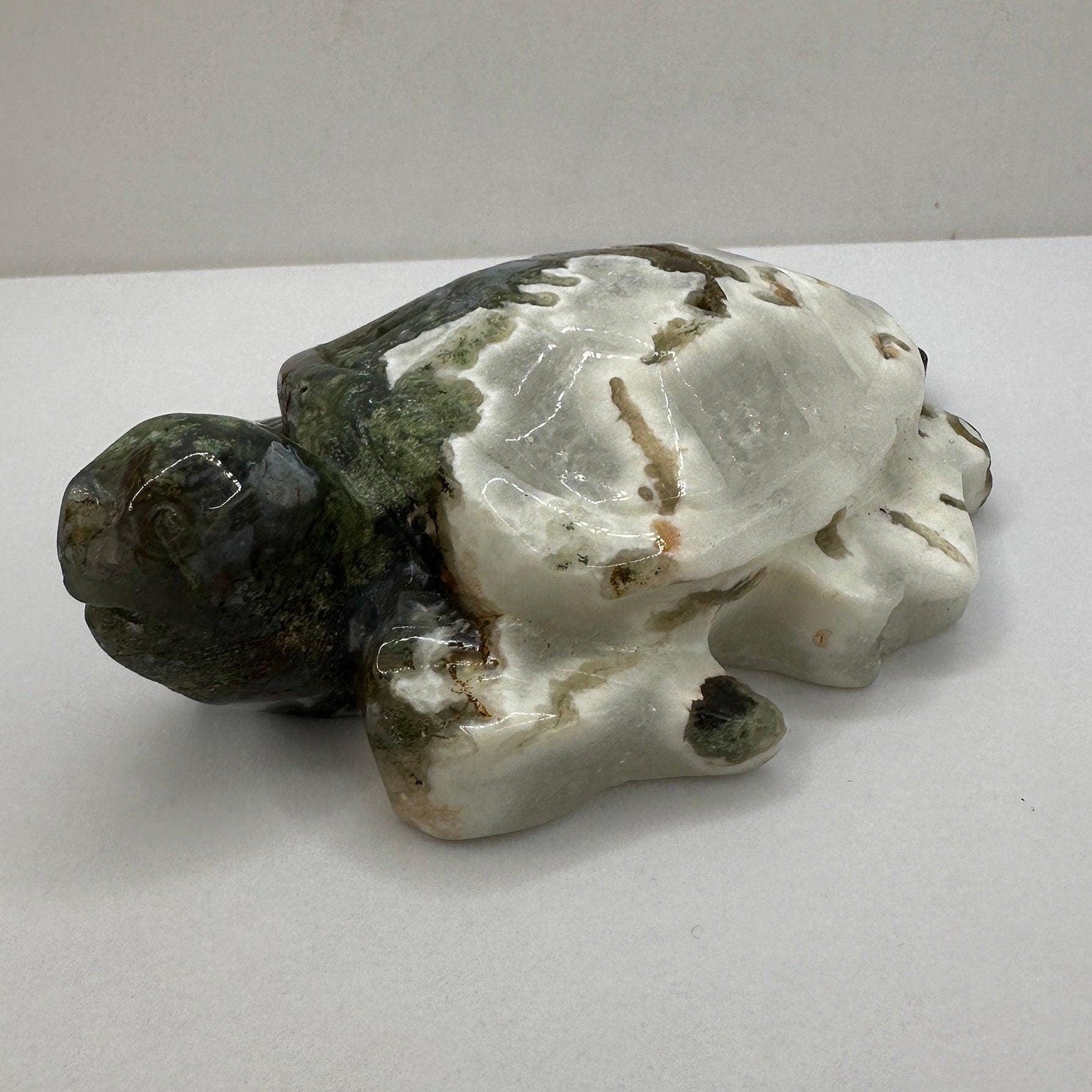 Moss Agate Turtle, Stone Fetish, Turtle, Moss Agate, Figurine, Fetsih Collection, Turtles, Balance, Grounding, 13.4 ounces