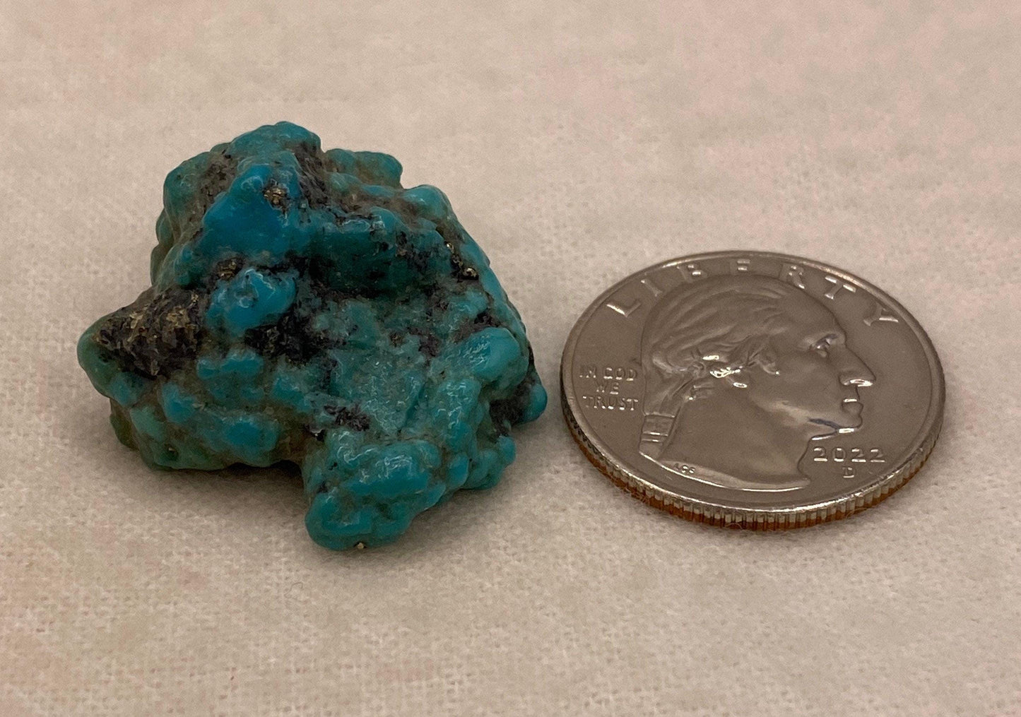 Beautiful High Quality Kingman Turquoise, Nugget, Ithaca Peak, Rock Collection, Reiki, Pyrite, Arizona Turquoise, 12.45 grams|62.25 carats