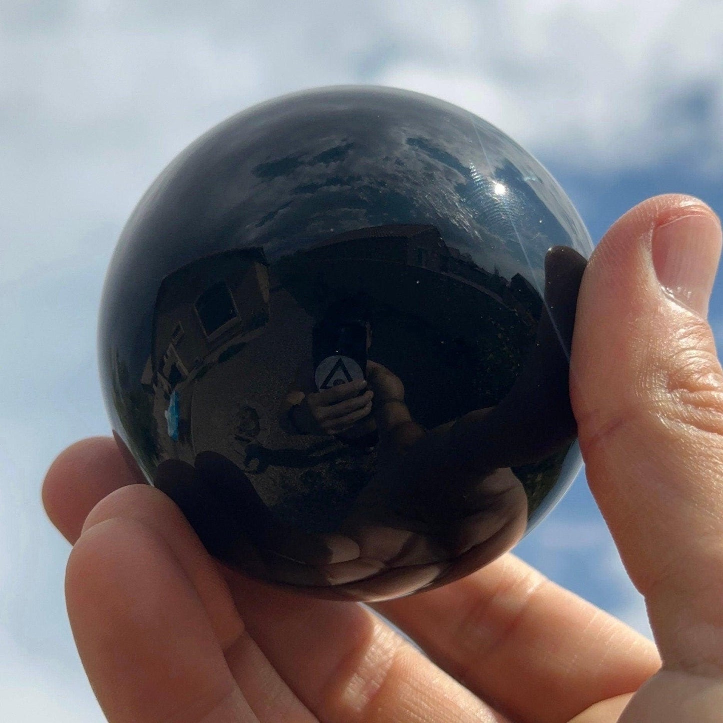 Obsidian Sphere, Polished Obsidian, Crystal Sphere, Obsidian, Energy work, Protection, Reiki Energy, Dragon Glass, 12.8 ounces