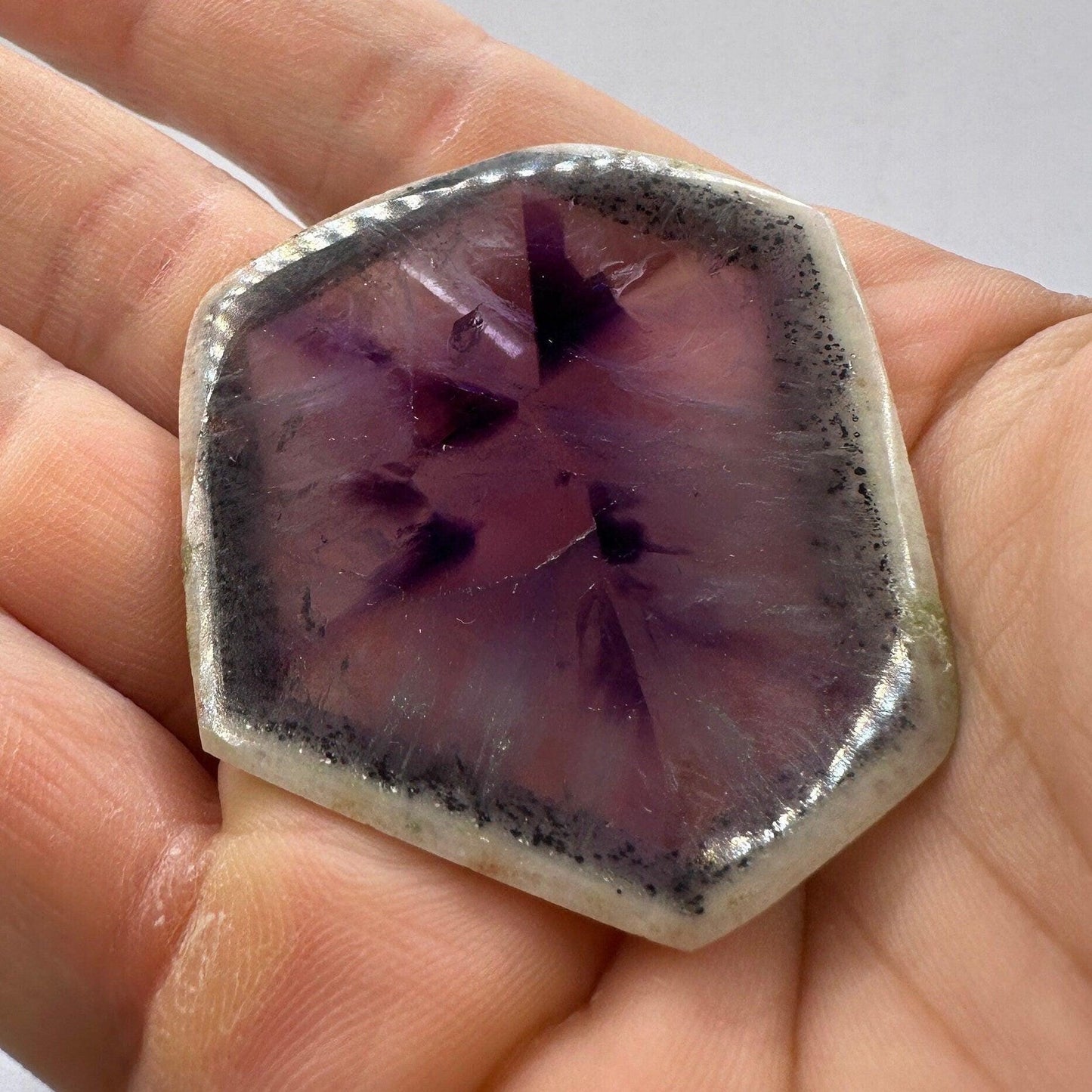 Atomic Amethyst, Trapiche Amethyst, Atomic Amethyst Slice, Amethyst Crystal, Rare Amethyst Crystal, Reiki Healing , Reiki Healing, 20.88g